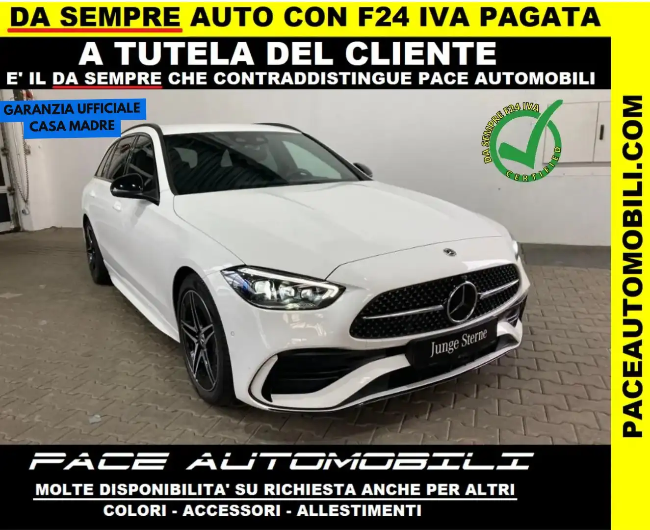 Mercedes-Benz C 300 D PREMIUM AMG NAVI KAMERA PELLE ACC NIGHT MBUX Bianco - 1