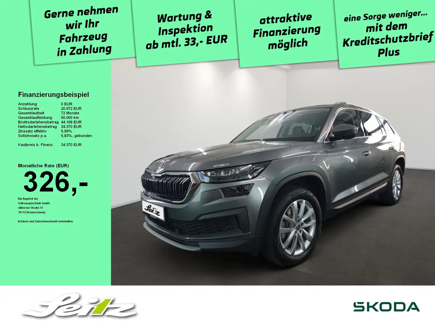 Skoda Kodiaq 2.0 TDI DSG Style AHK. Rückfahrkamera. Navi Grau - 1