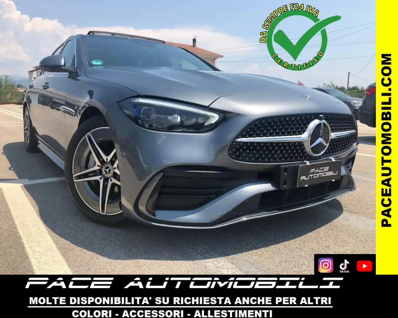 Mercedes-Benz C 220 D TETTO AMG PREMIUM LED NIGHT PACKET KAMERA PDC Grigio - 1
