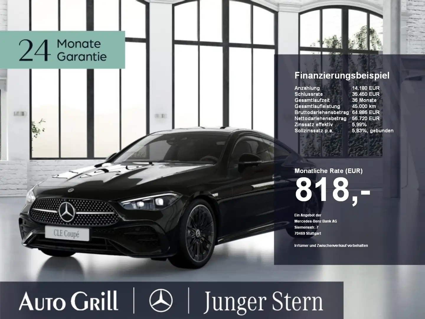Mercedes-Benz CLE 450 4M Coupe AMG Night Nappa Sklima FahrassP Negru - 1