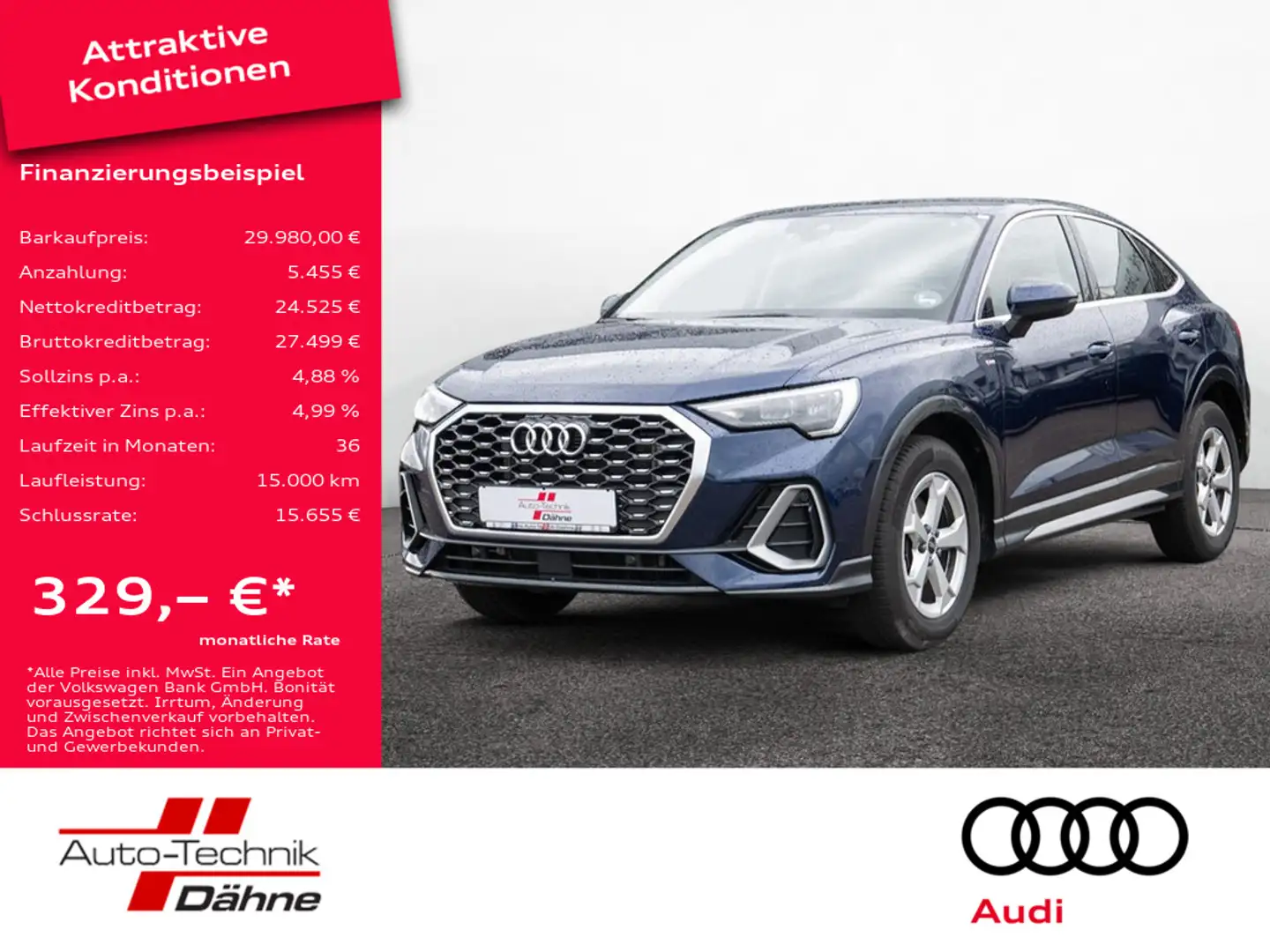 Audi Q3 Sportback 35 TDI S line SHZ NAVI ACC LED Blau - 1