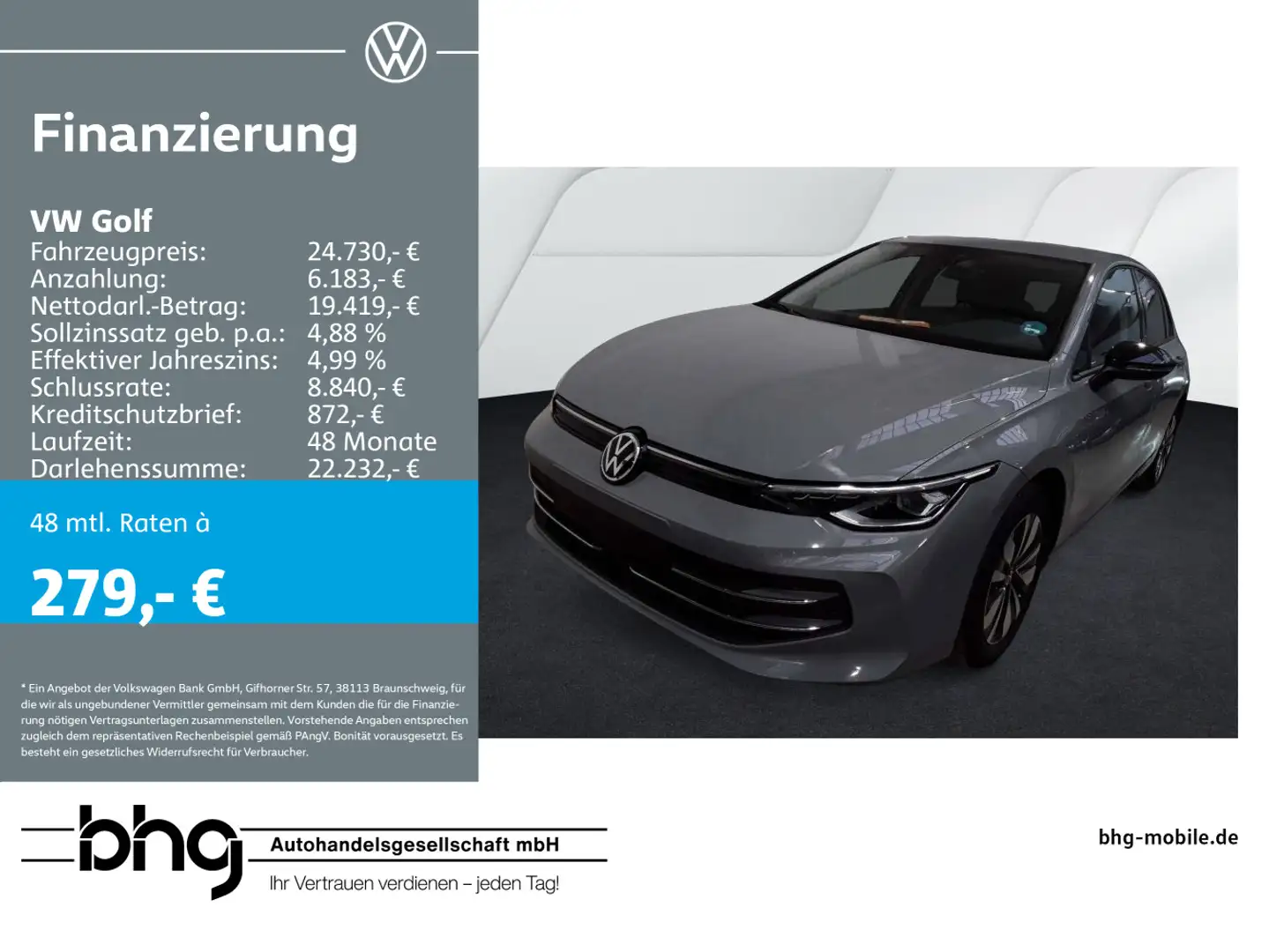 Volkswagen Golf 1.5 TSI Life #AHK #LED-Plus #Navi #SideAssi Grau - 1