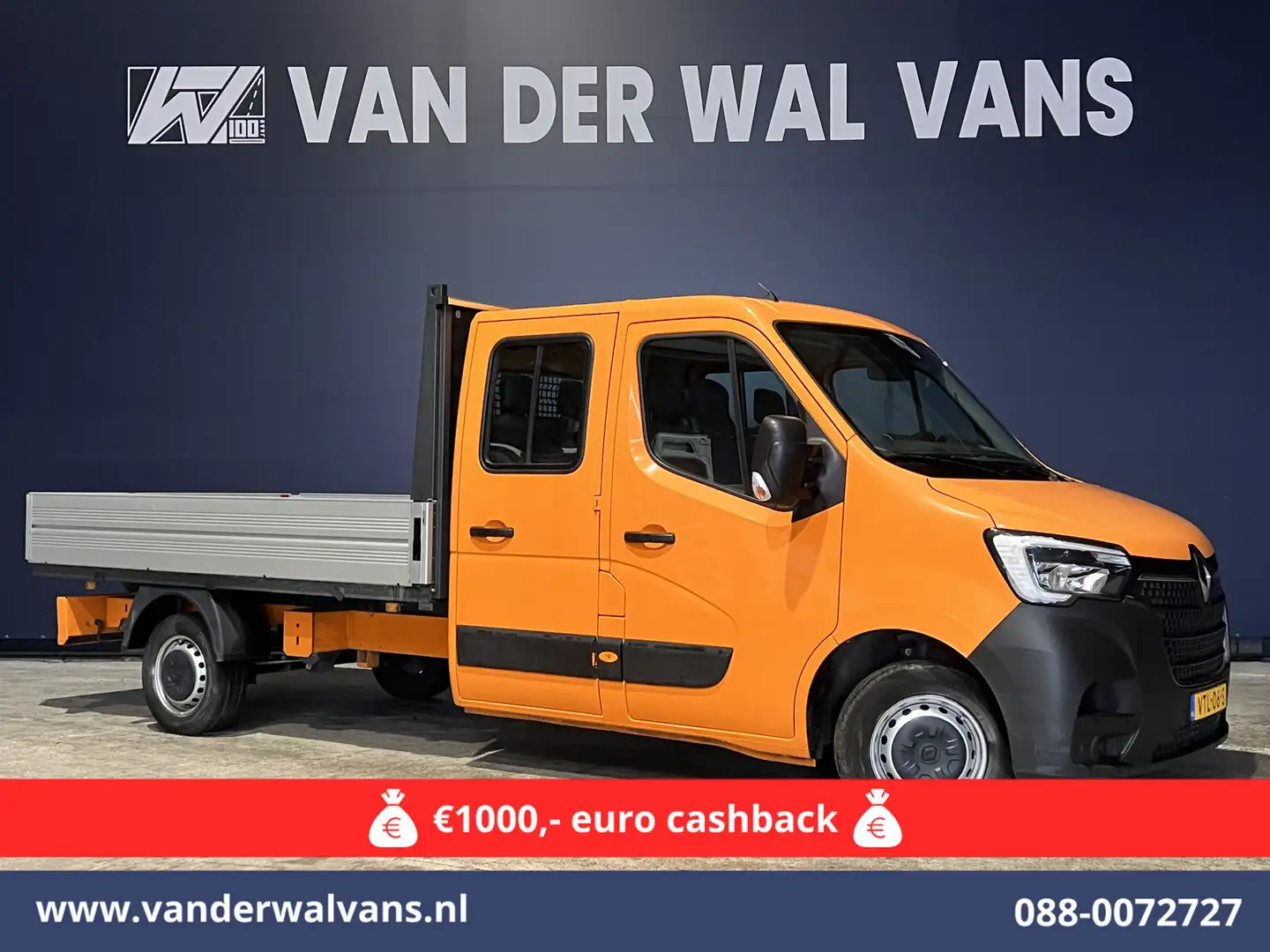 Renault Master 2.3 dCi 135pk *Rijklaar Direct Rijden* Pickup Open Orange - 1
