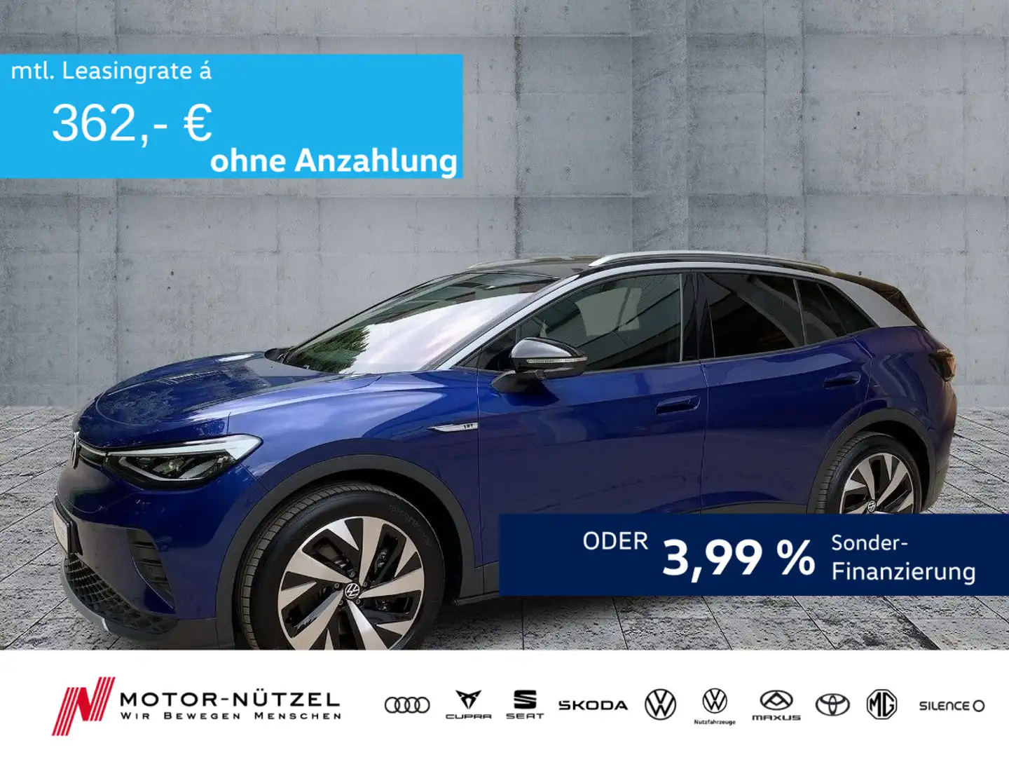 Volkswagen ID.4 Pro Performance 150kw NAVI+AHK+WÄRMEPUMPE Blau - 1