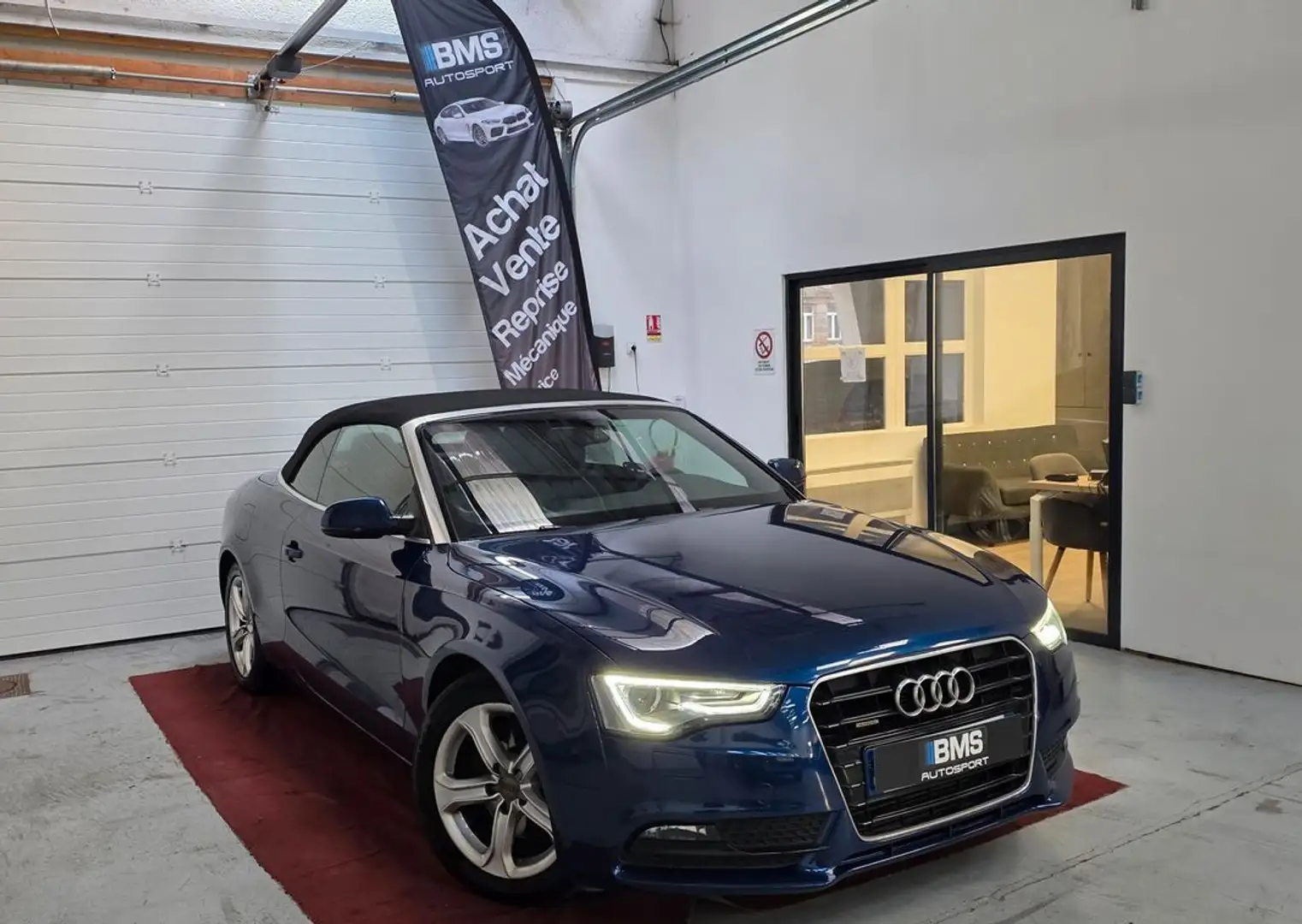 Audi A5 Cabriolet 2.0 TFSI 211 S-Tronic Quattro Ambition Luxe (Cuir, LED, GPS, Sièges chauffants) Bleu - 2