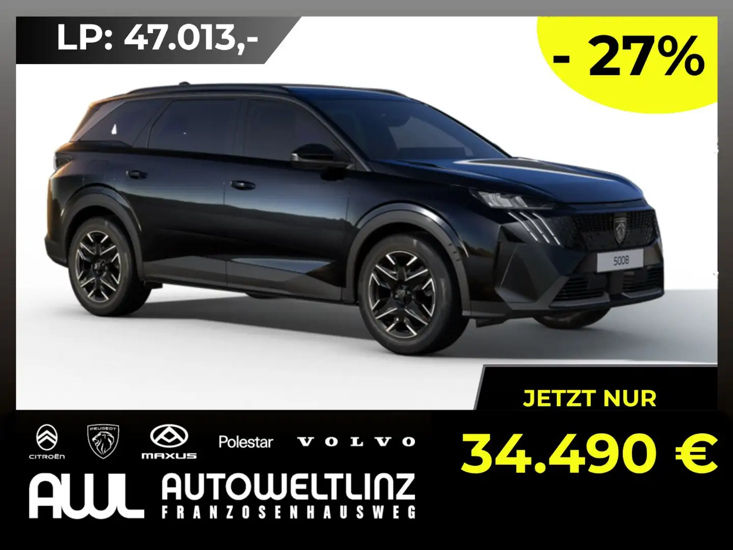 Peugeot 5008 mHEV Allure 145 e-DCS6 MegaDeal Schwarz - 1