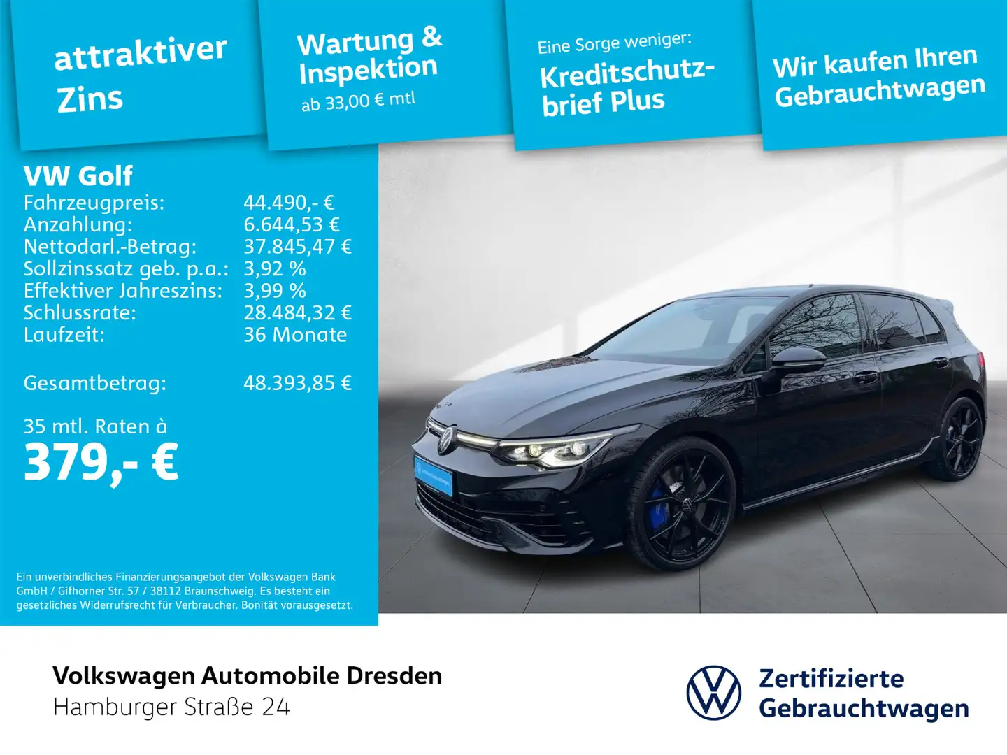 Volkswagen Golf VIII R 2.0 TSI 4M DSG IQ DRIFT KAM TRAVEL Schwarz - 1