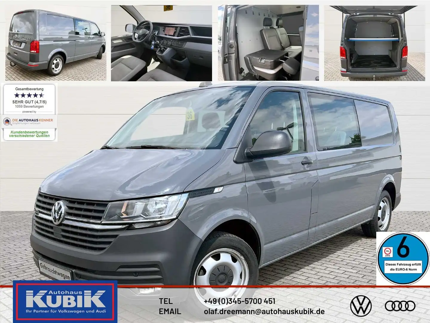 Volkswagen T6.1 Kombi Mixto LR 2,0 TDI 4motion+zuschaltb Diff Grijs - 1