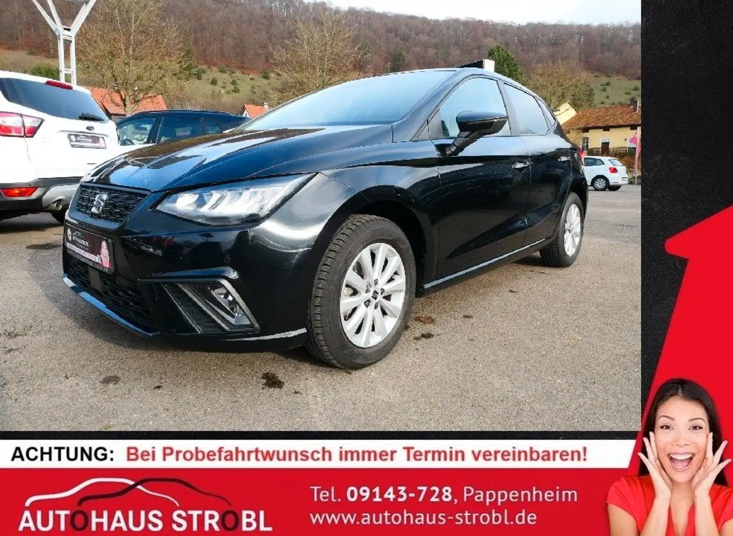 SEAT Ibiza Style 1.0 TSI DSG/SHZG/ACC/NAVI/FULL-L/RFK Schwarz - 1
