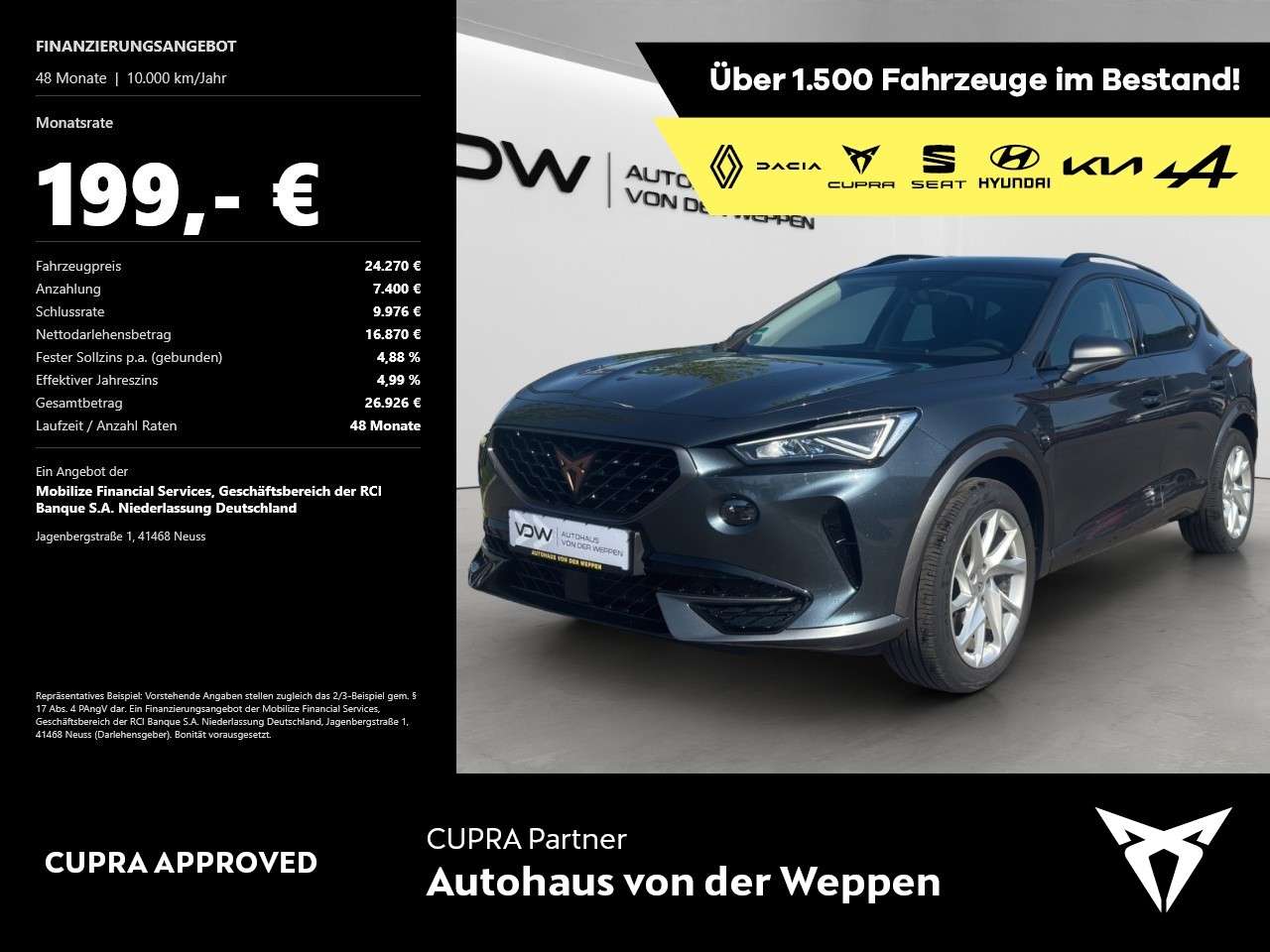 Cupra Formentor 2023 — TSI DSG ACC AHK Kamera SHZ Totwinkel