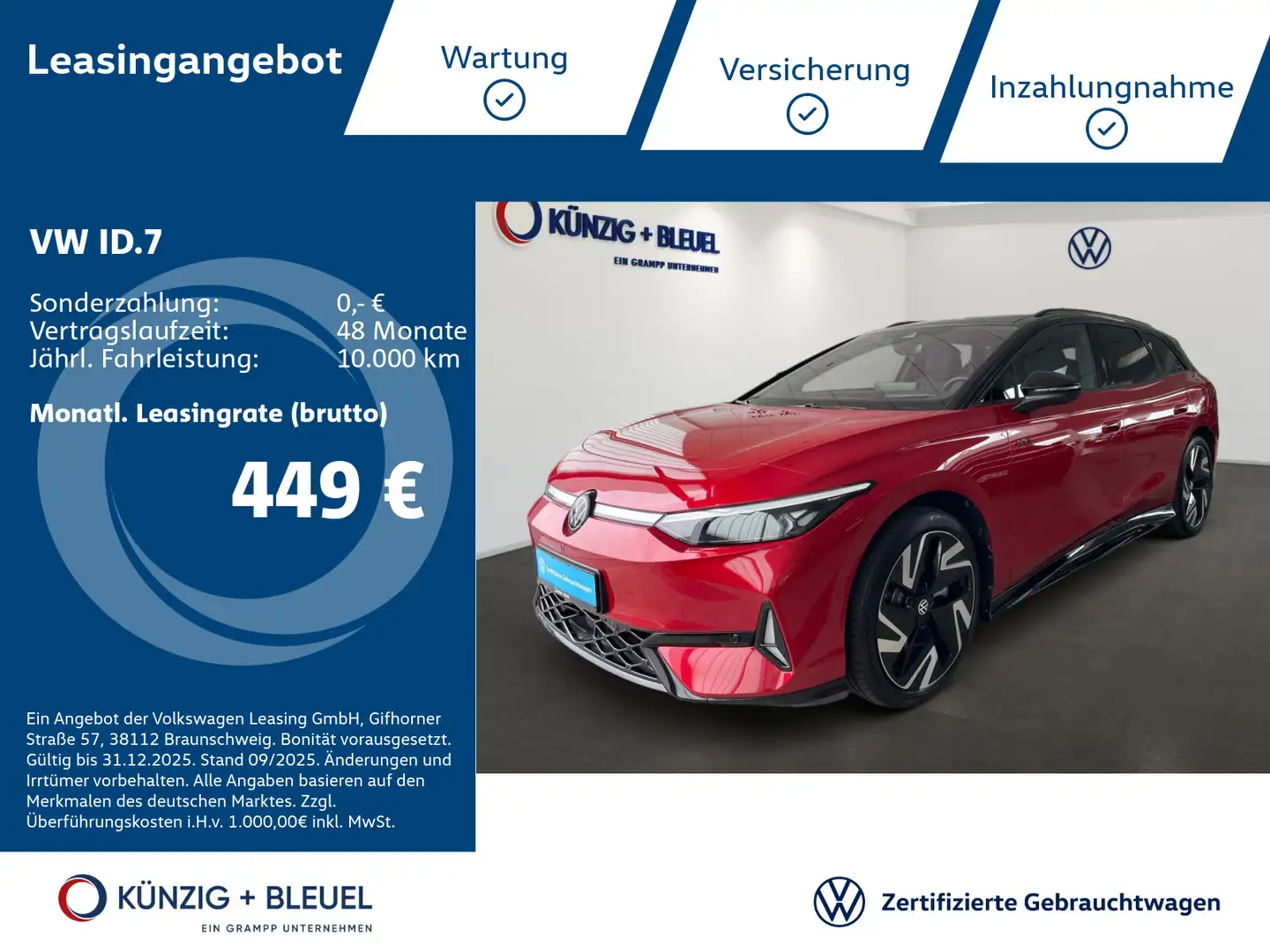 Volkswagen ID.7 Tourer GTX 4Motion Navi*LED*AHK*Kamera*Ansc Rot - 1