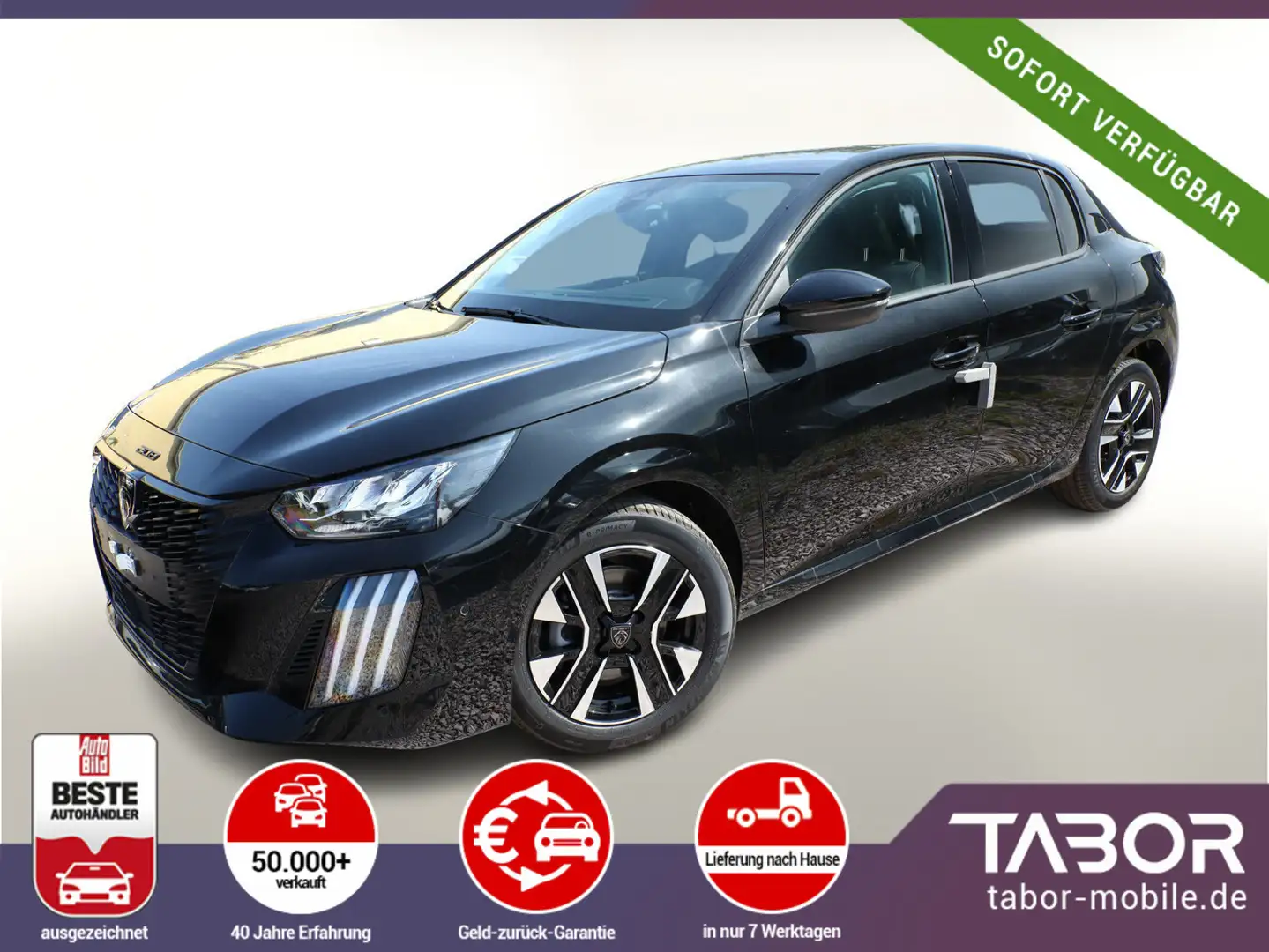 Peugeot 208 100 Allure 2xPDC DAB LED CarPlay Klimaaut Schwarz - 1