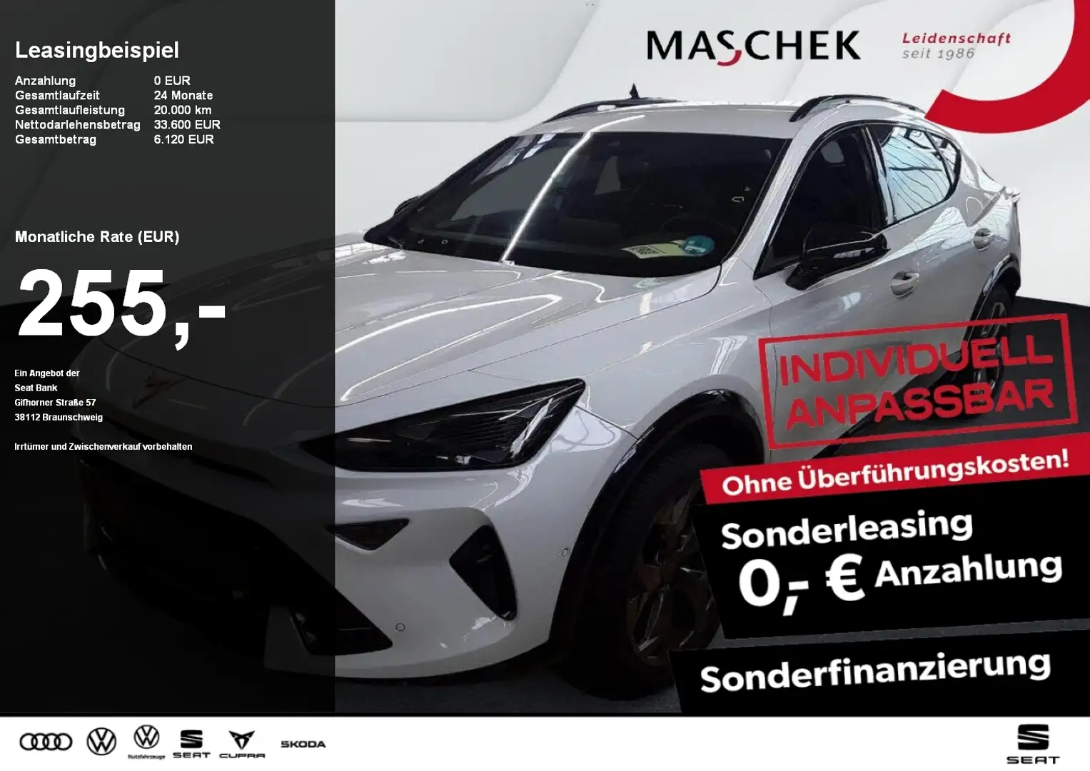 CUPRA Formentor 1.5 eTSI Sonderleasing! Navi RearView 360 ACC Weiß - 1