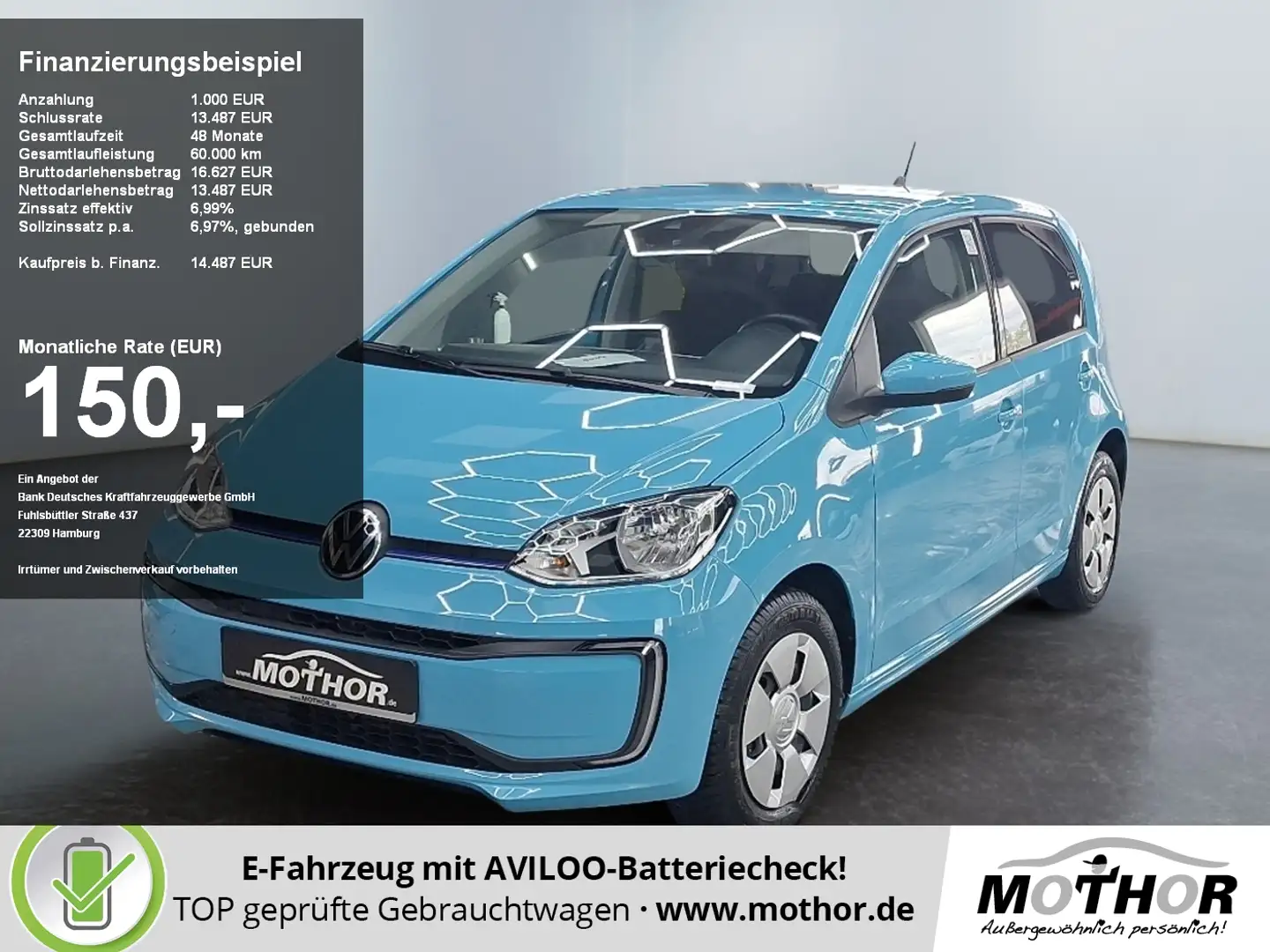 Volkswagen e-up! Max Sitzheizung Klimaautomatik Blau - 1