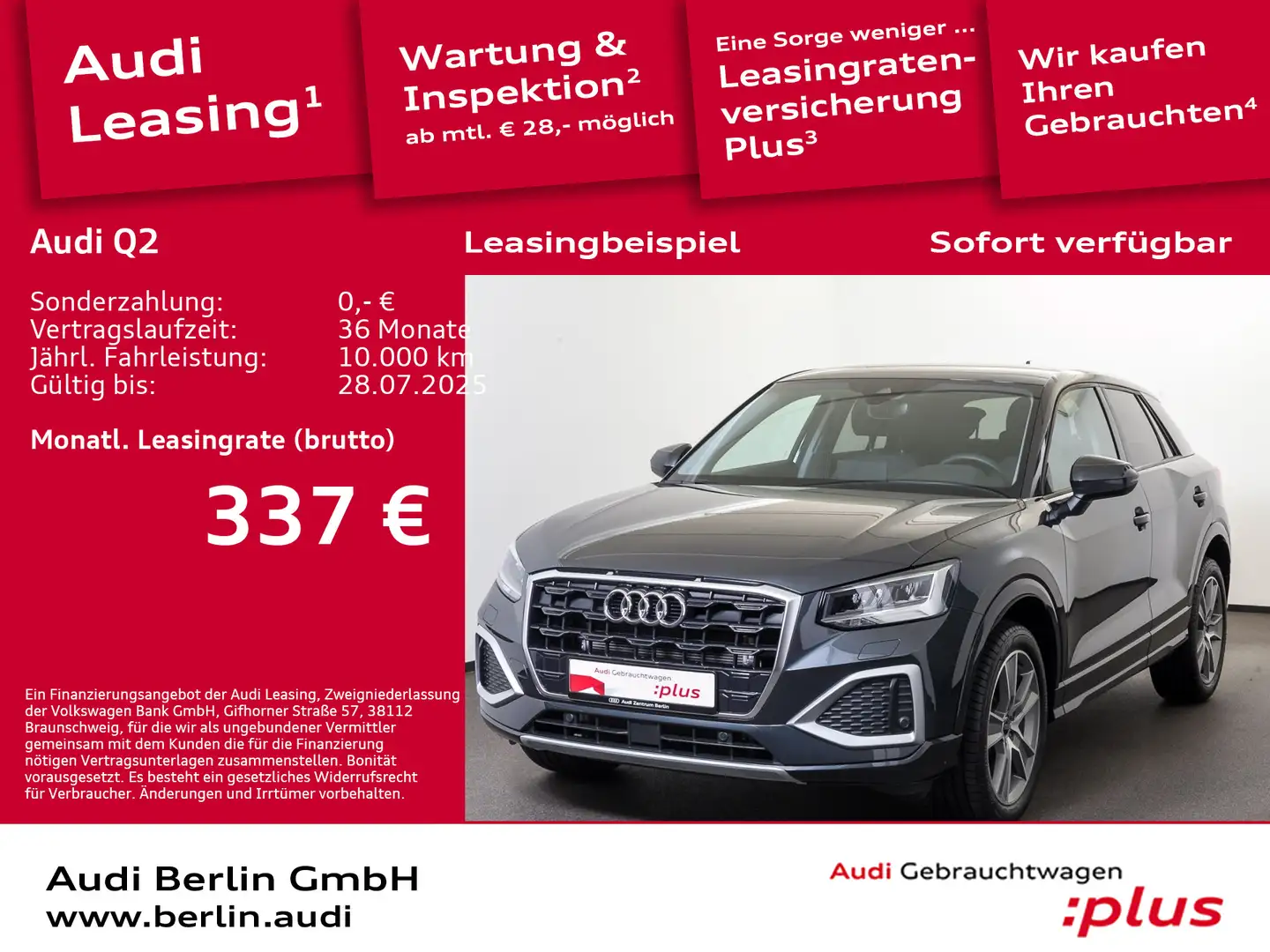Audi Q2 Advanced 35 TFSI S tr. AHK LED PDC NAVI Grey - 1