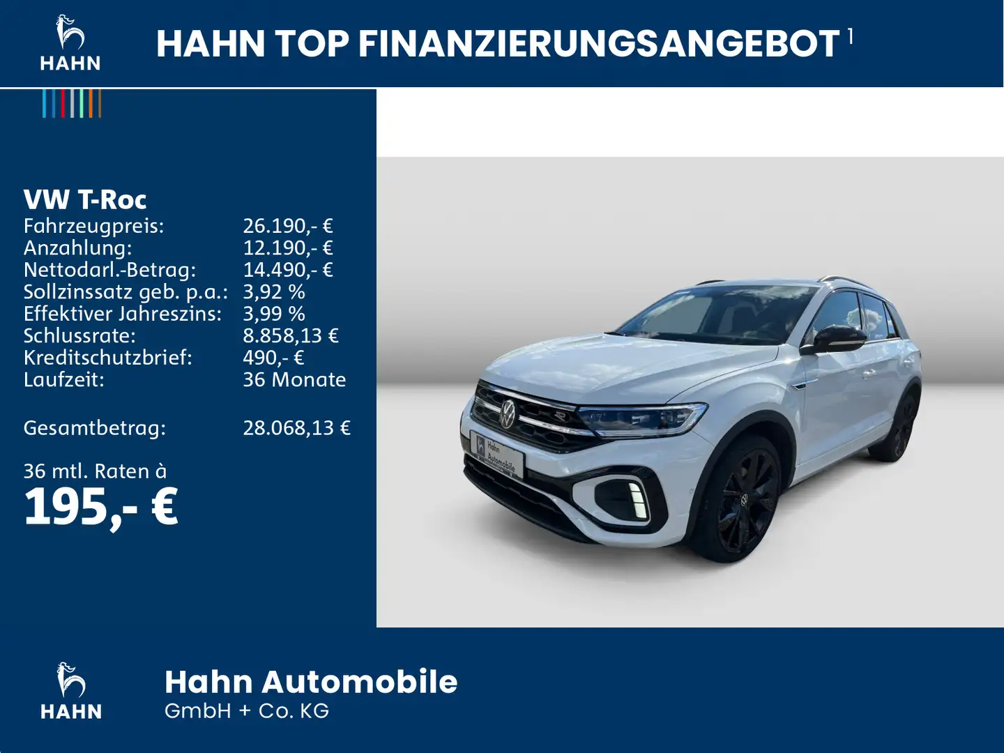 Volkswagen T-Roc 1.5TSI DSG R-Line Black Style LED+ Navi-Vo Weiß - 2