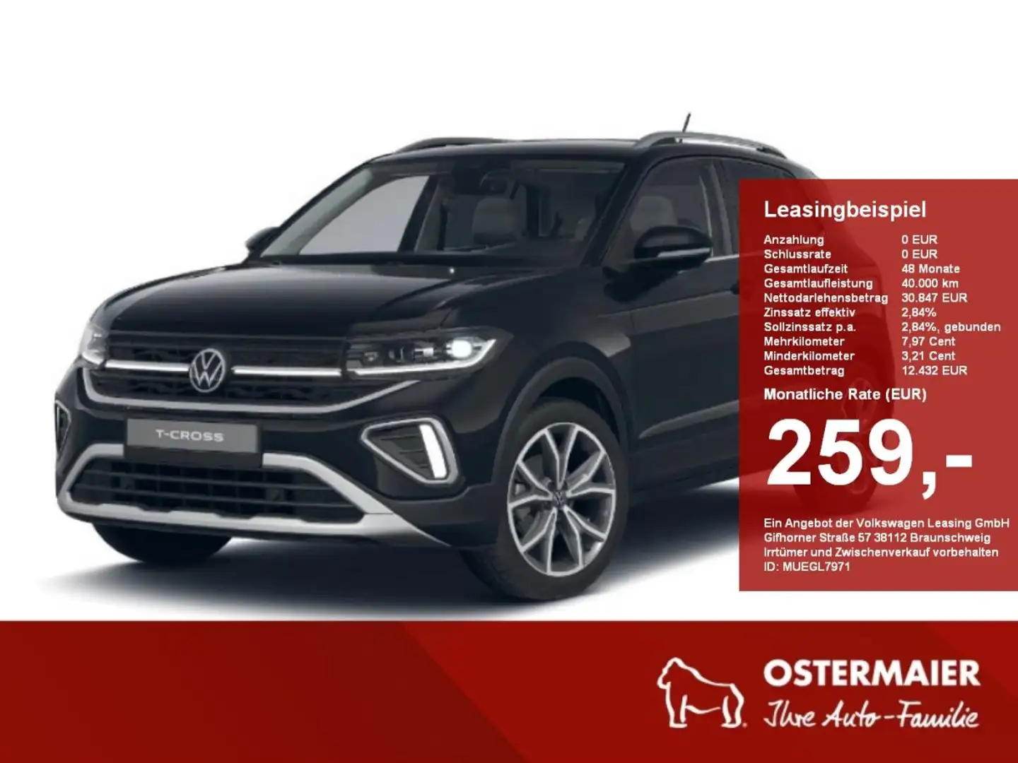 Volkswagen T-Cross Style 1.0TSI DSG AHK,ACC,IQ.LIGHT,KAMERA,KEYLESS,N Schwarz - 1