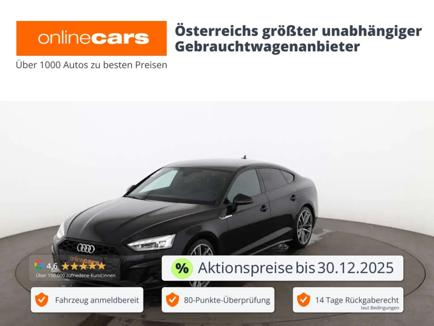 Audi A5 SB 40 TFSI S-Line Aut MATRIX RADAR LEDER NAVI Schwarz - 1
