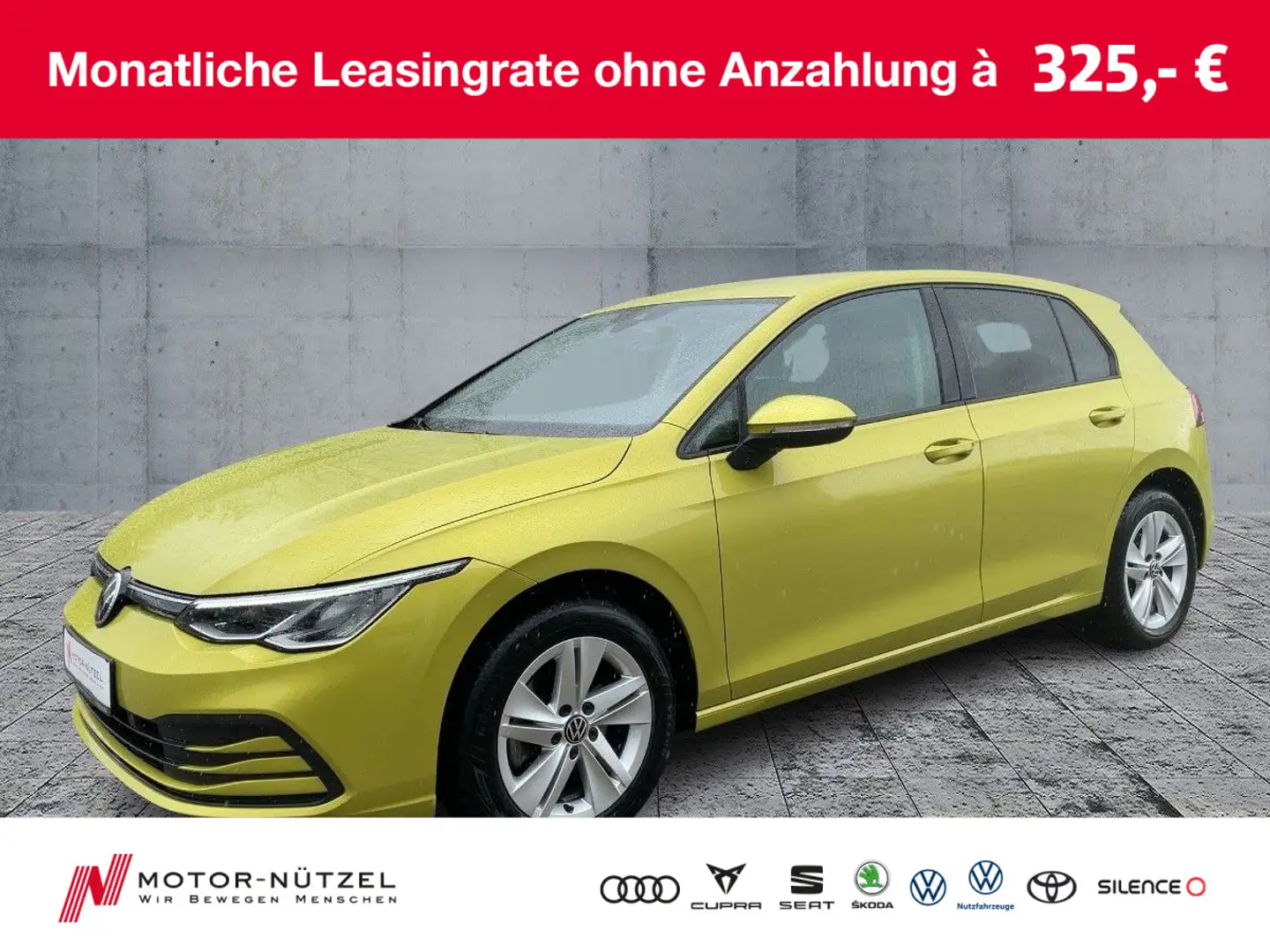 Volkswagen Golf VIII 2.0 TDI DSG LIFE 5JG+LED+NAVI+AHK+ACC Jaune - 1