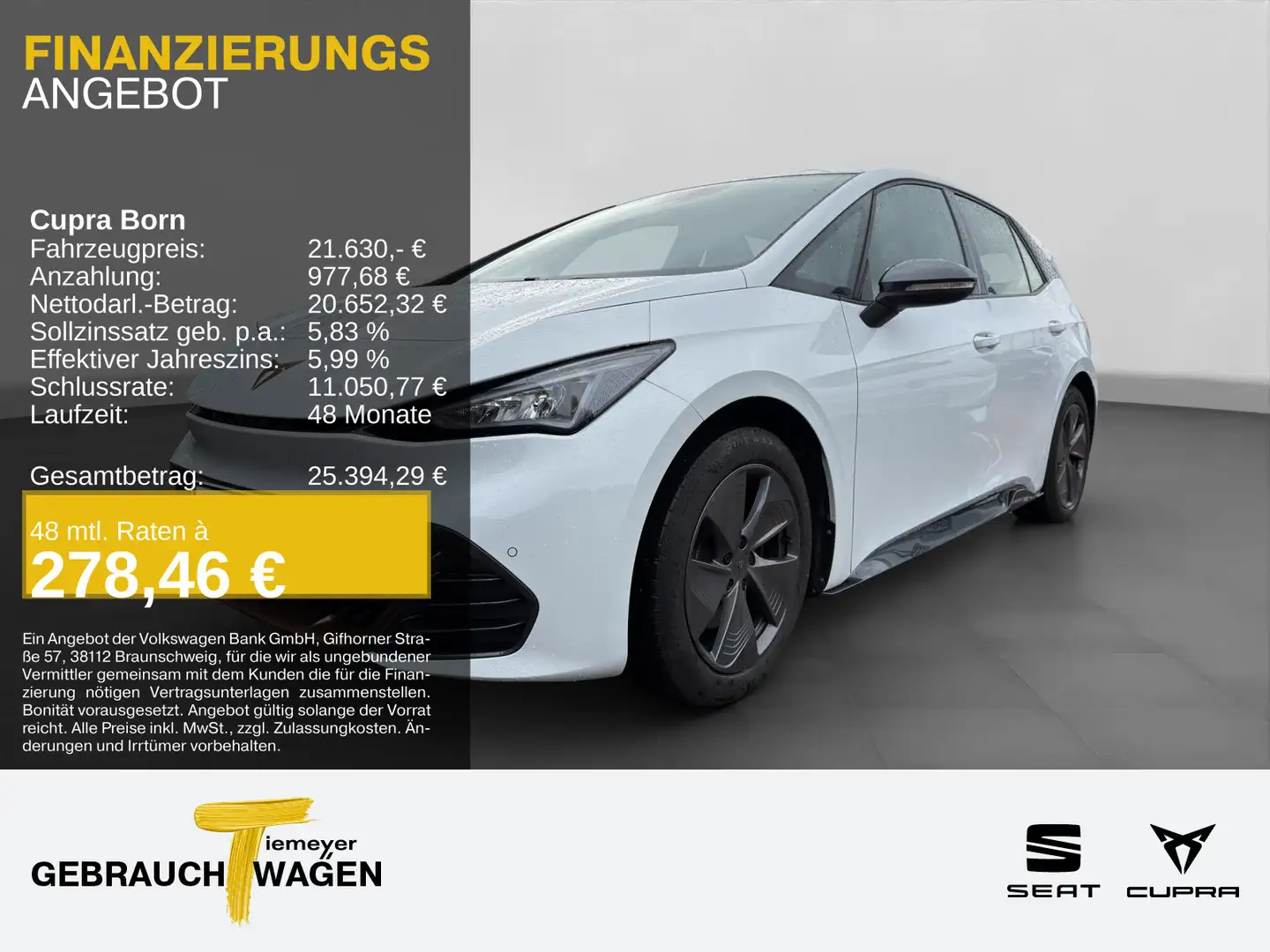 CUPRA Born WÄRMEPUMPE KAMERA SITZHZG NAVI ACC Weiß - 1