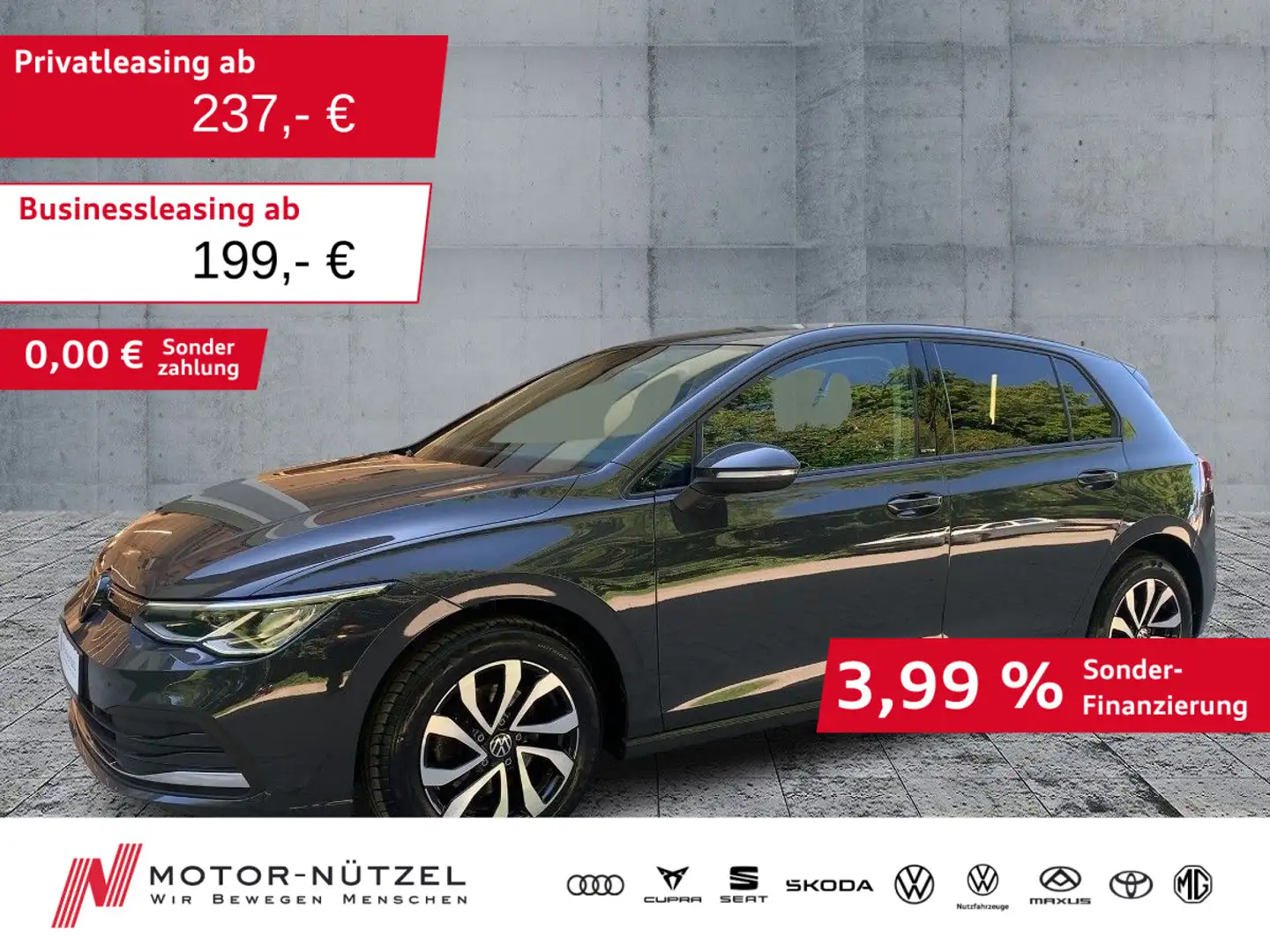 Volkswagen Golf VIII 2.0 TDI ACTIVE LED+NAV+APP+ACC+SHZ+PDC Gris - 1