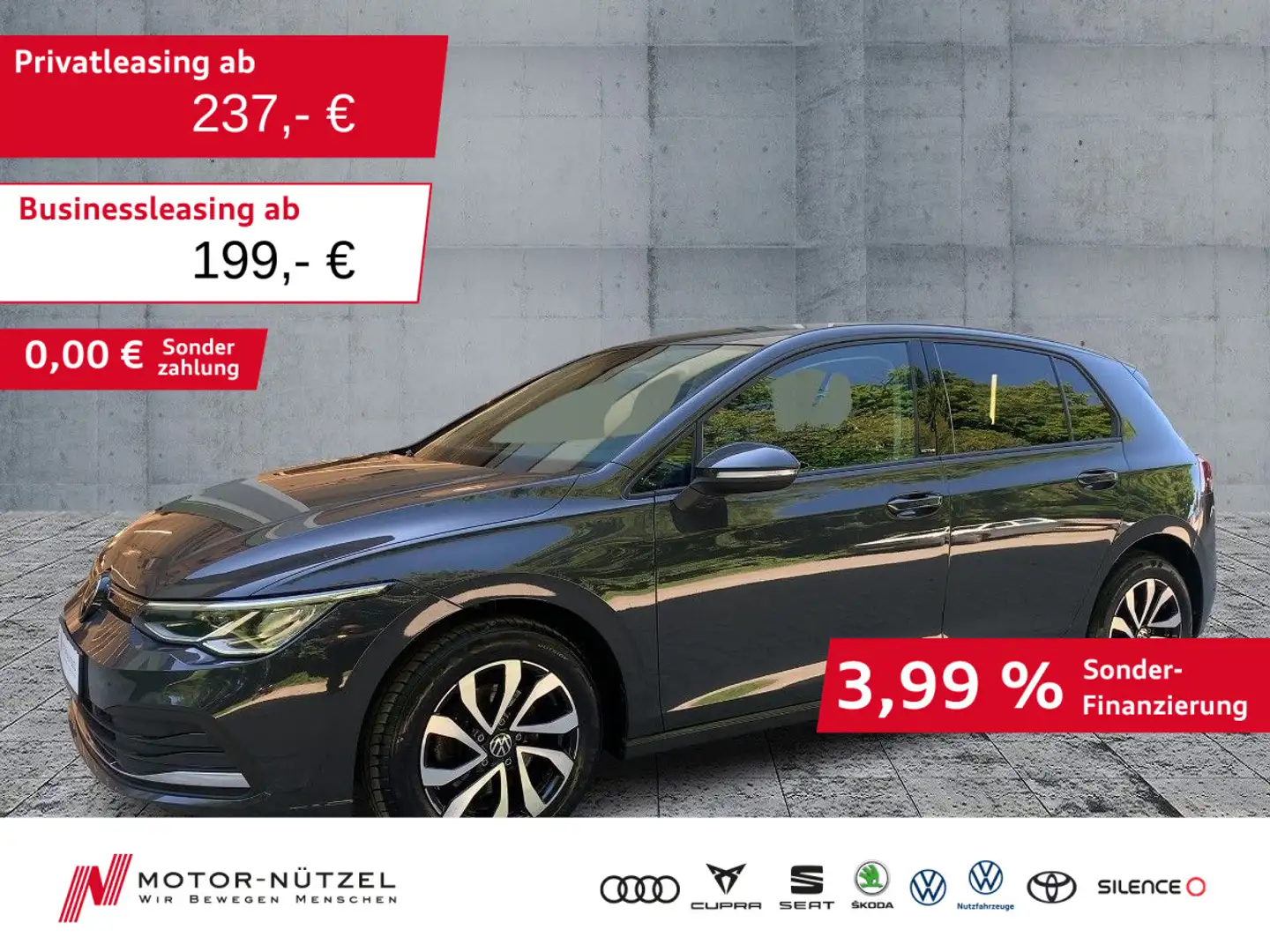 Volkswagen Golf VIII 2.0 TDI ACTIVE LED+NAV+APP+ACC+SHZ+PDC Gris - 1