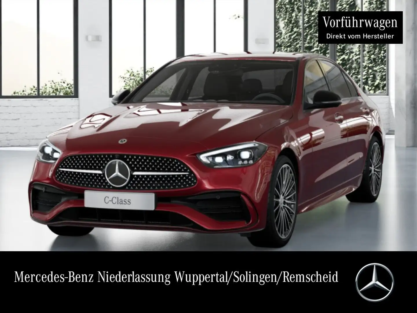Mercedes-Benz C 200 AMG+NIGHT+KEYLESS+9G Rood - 1