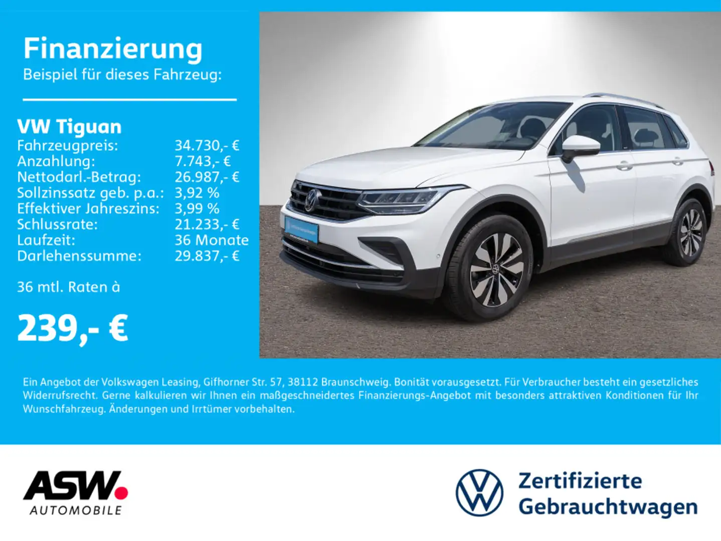 Volkswagen Tiguan Move 2.0TDI DSG LED Nav RFK HUD Stdhz AHK Wit - 1
