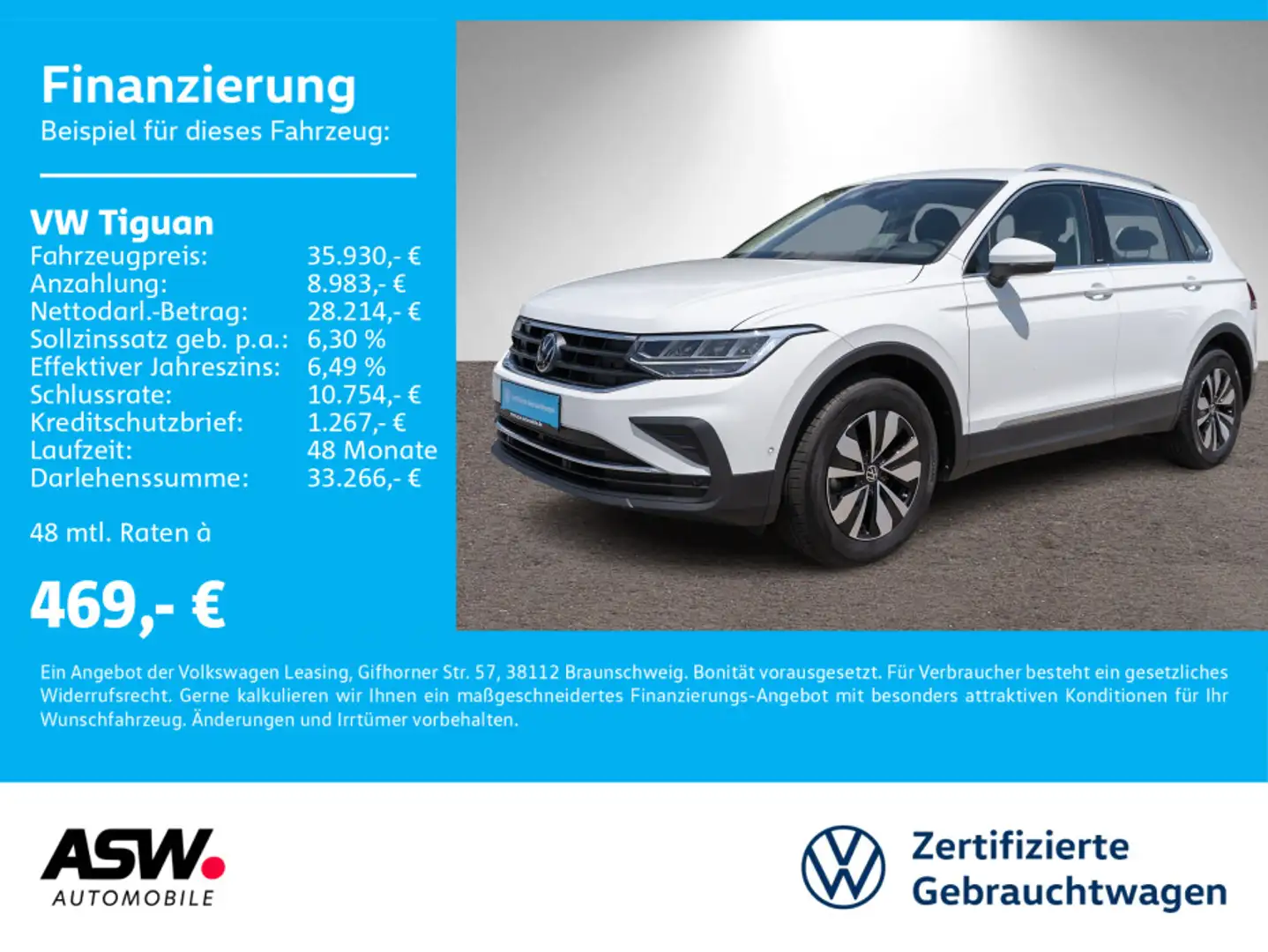 Volkswagen Tiguan Move 2.0TDI DSG LED Nav RFK HUD Stdhz AHK Blanc - 1