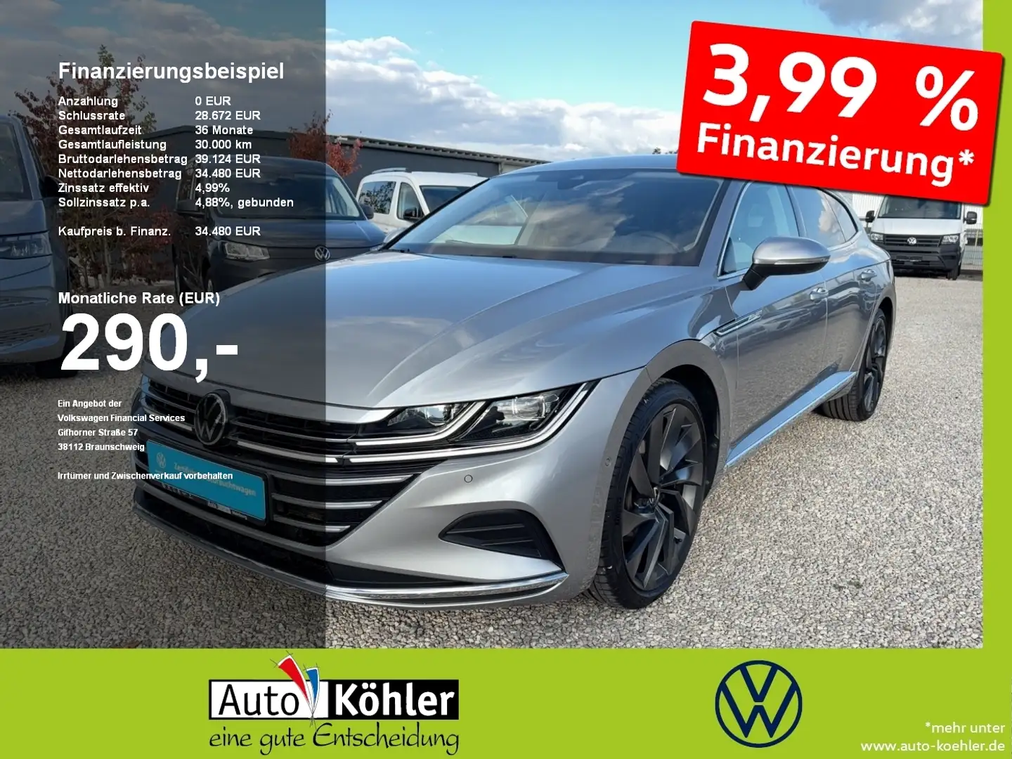 Volkswagen Arteon Shooting Brake 2.0 TDI 4Motion Elegance Silber - 1