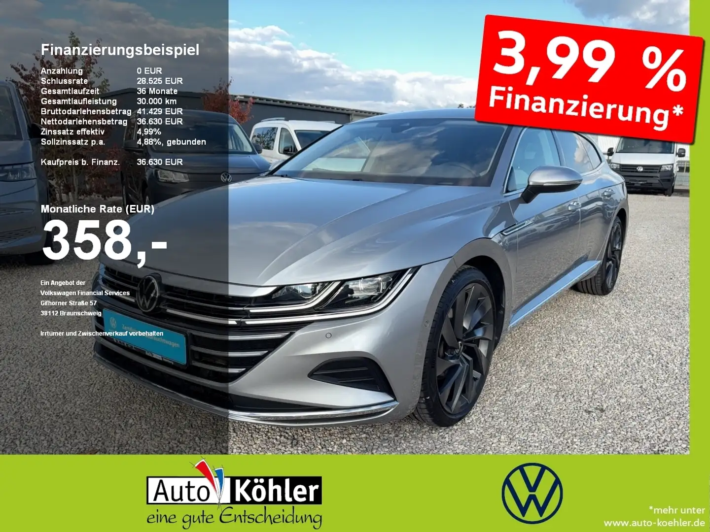 Volkswagen Arteon Shooting Brake 2.0 TDI 4Motion Elegance Silber - 1