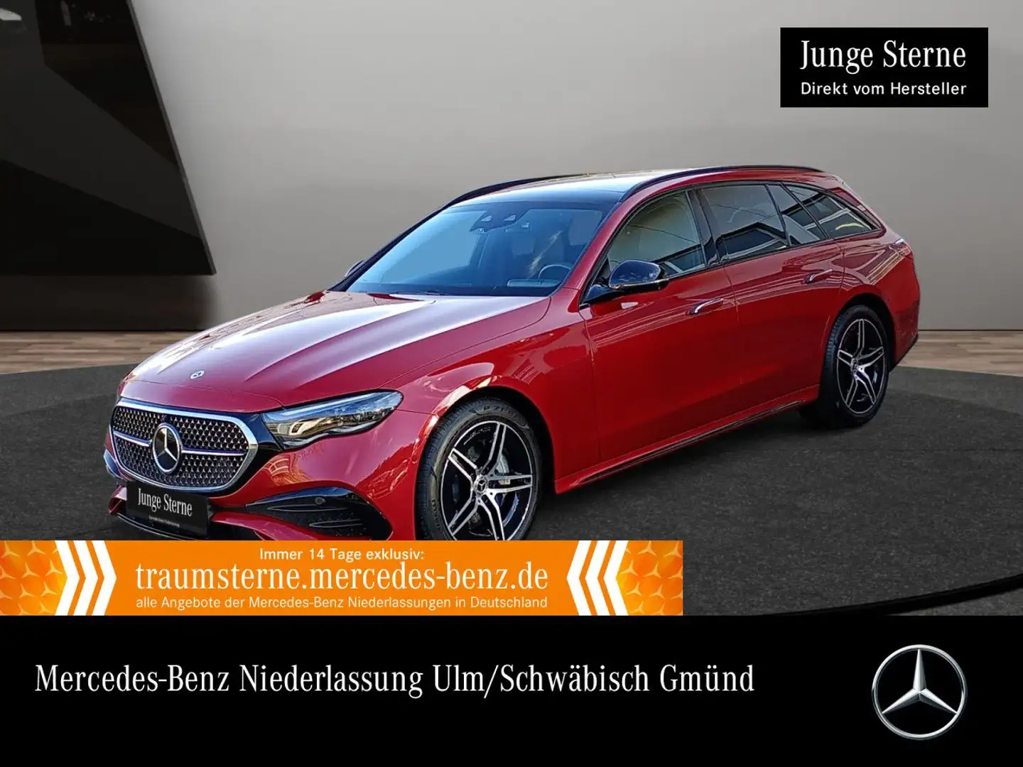 Mercedes-Benz E 220 d T AMG Fahrass 360° Pano Burmester Distr. Rot - 1