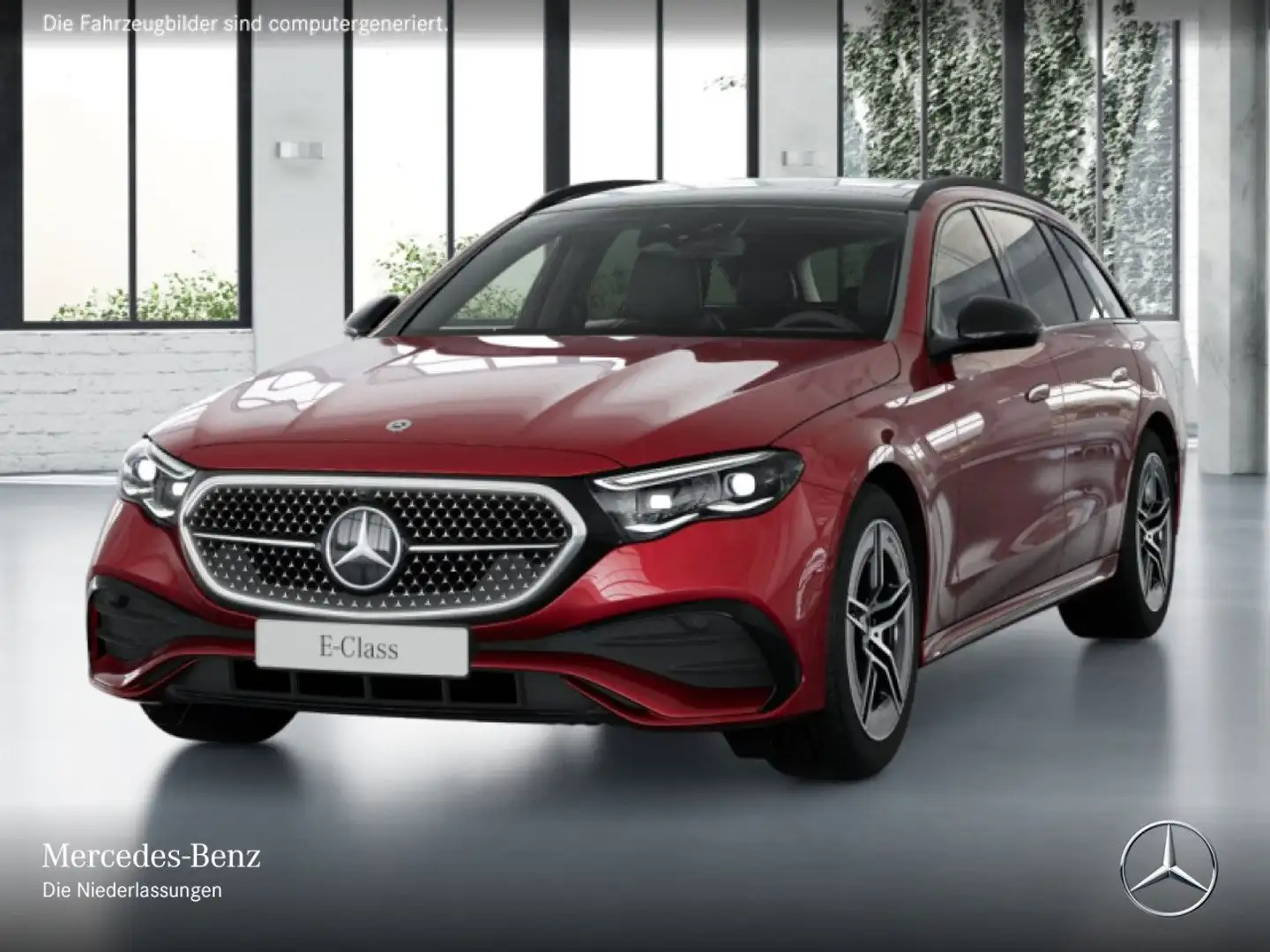 Mercedes-Benz E 220 d T AMG Fahrass 360° Pano Burmester Distr. Rot - 2