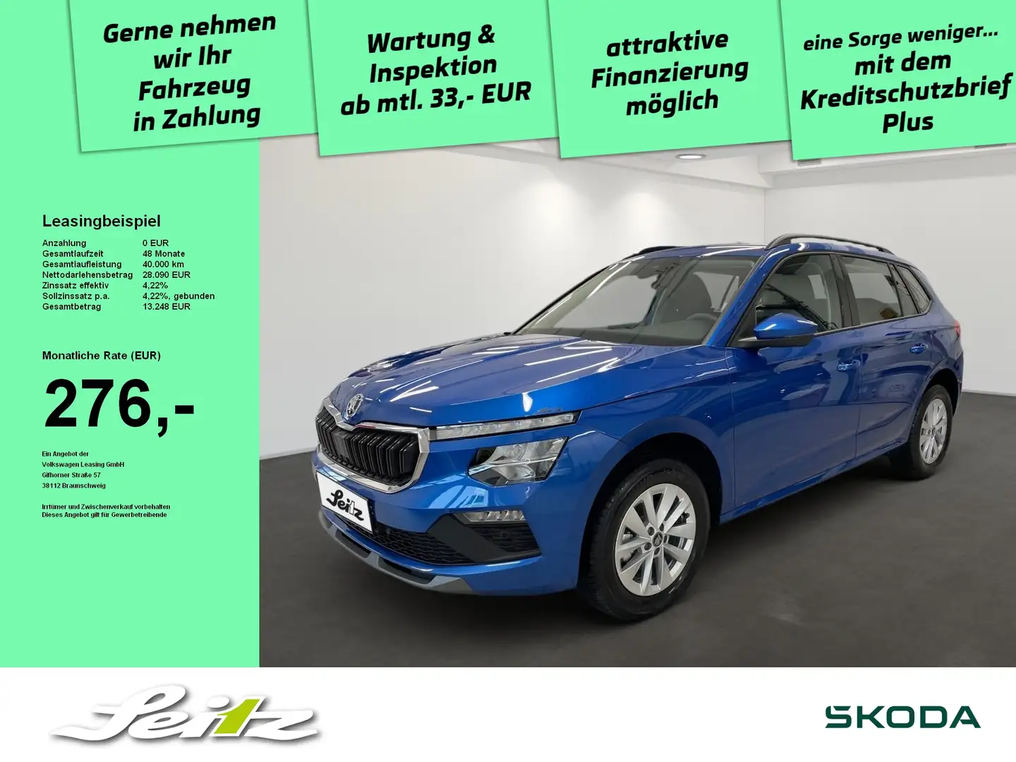 Skoda Kamiq 1.0 TSI Selection *LED*KAMERA*SITZH* Blau - 1