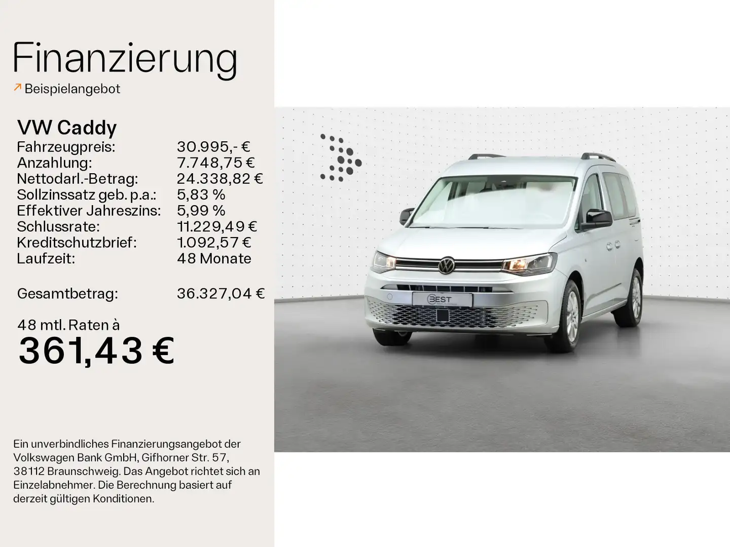 Volkswagen Caddy Life 5-Sitzer 1.5 TSI *NAVI*PDC*GRA* Zilver - 2