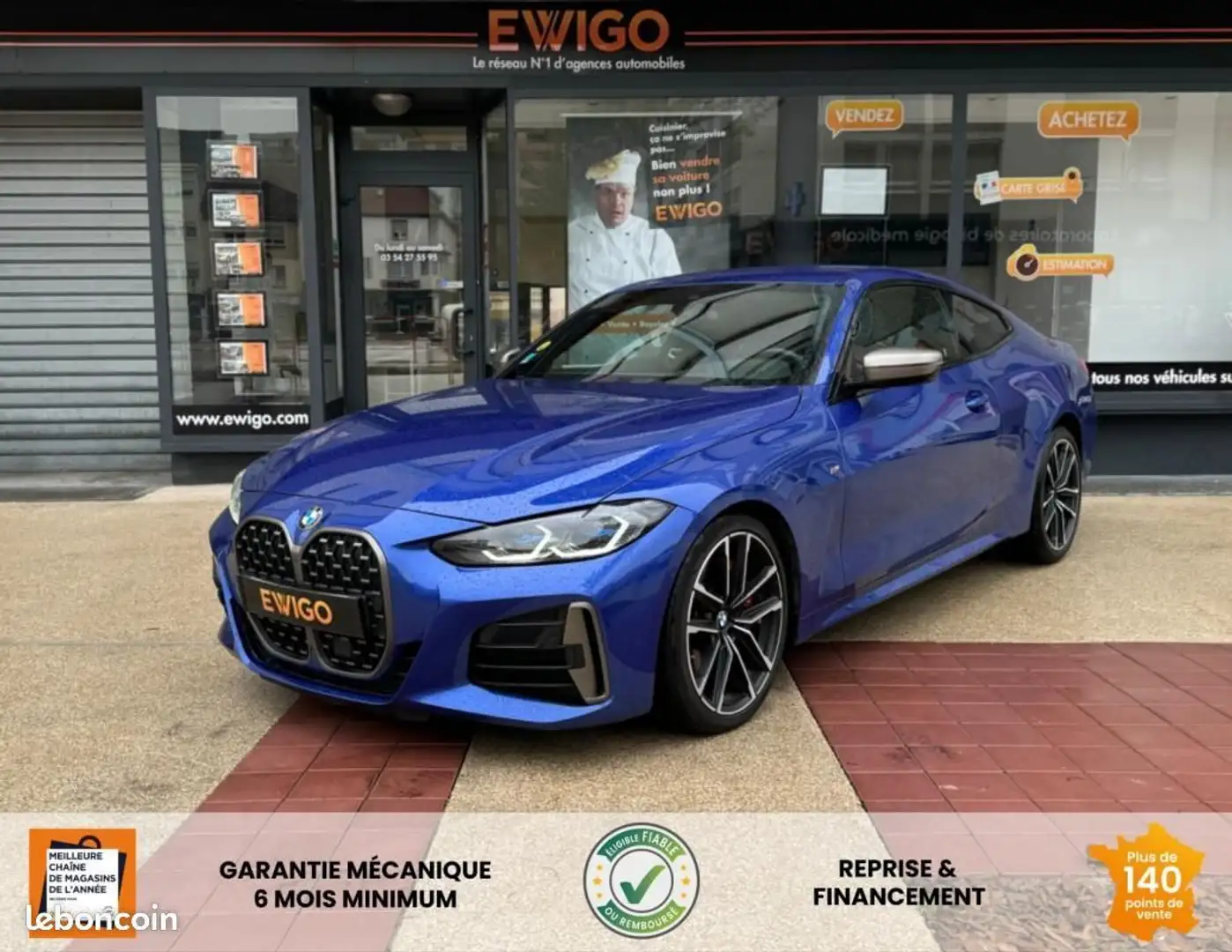 BMW 440 Coupé M440D (G22) 340CH xDrive 1er main Harman Kar Bleu - 1