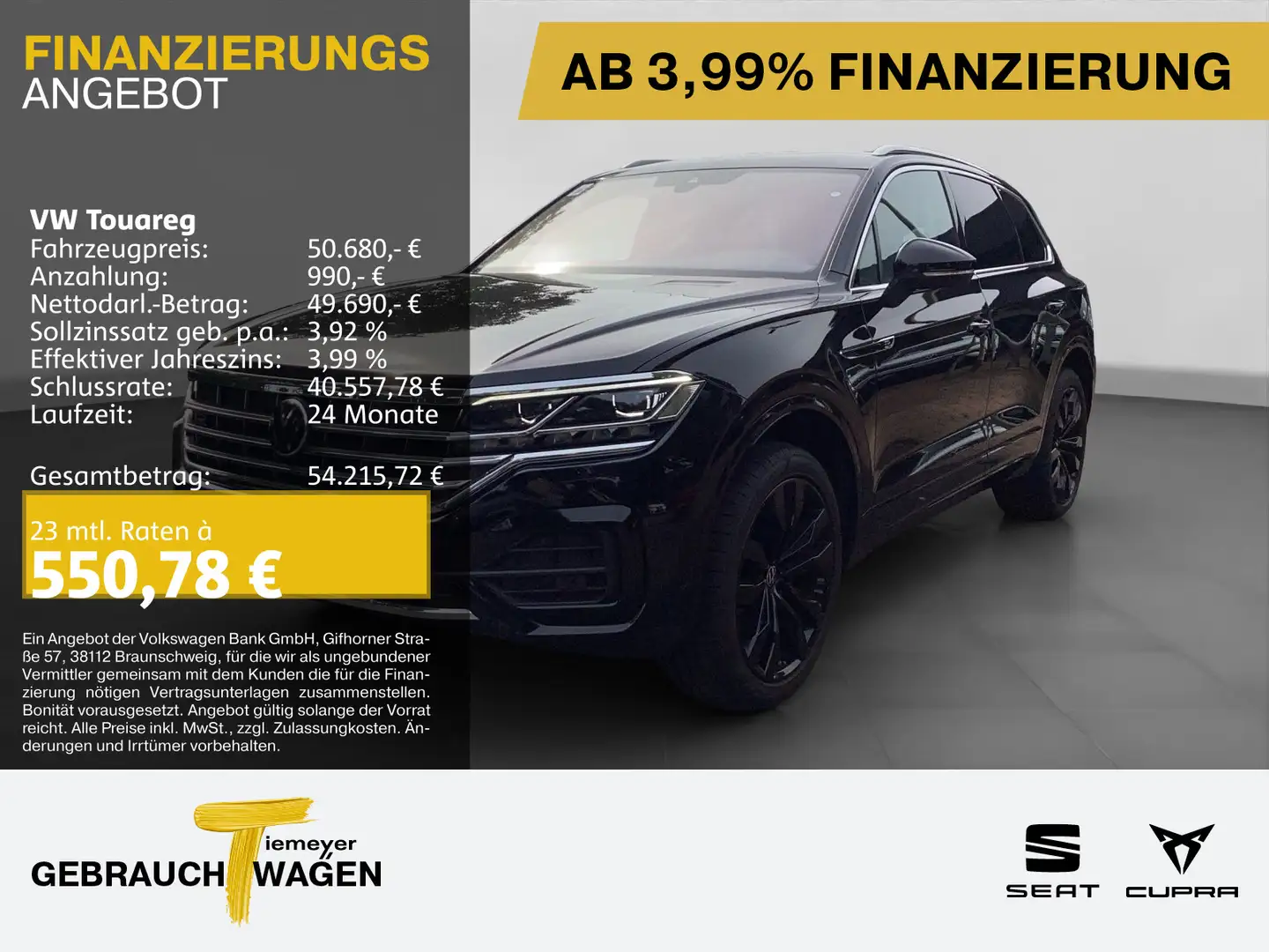Volkswagen Touareg 3.0 TDI 4M R-LINE LM21 ALLRDLG LUFT DYNA Negro - 1