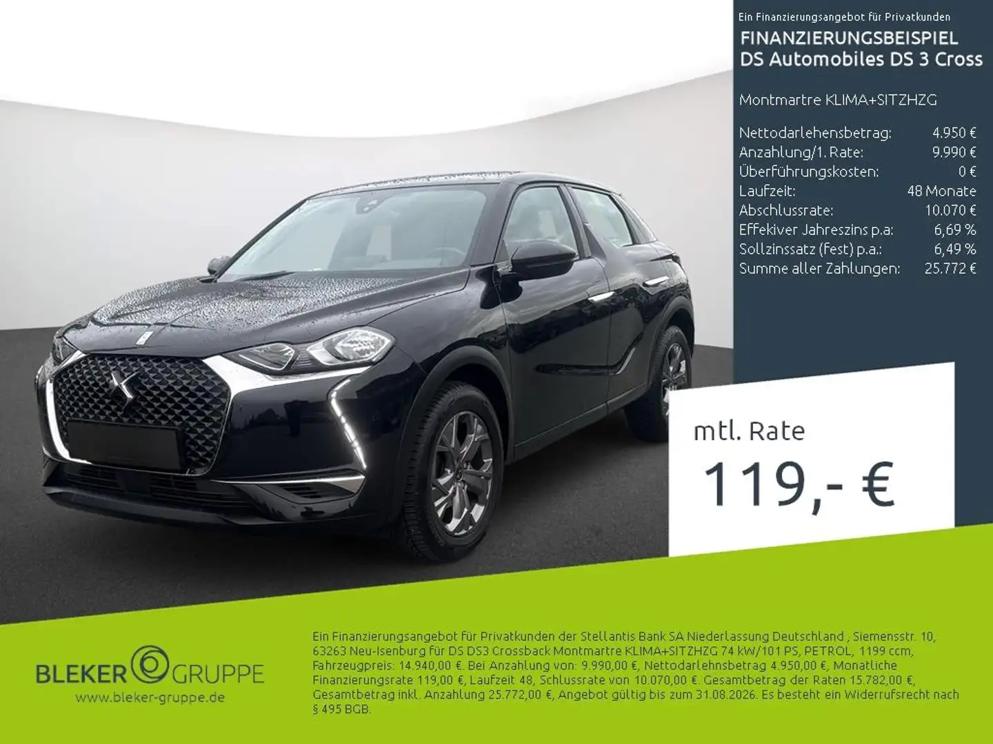 DS Automobiles DS 3 Crossback Montmartre KLIMA+SITZHZG Schwarz - 1