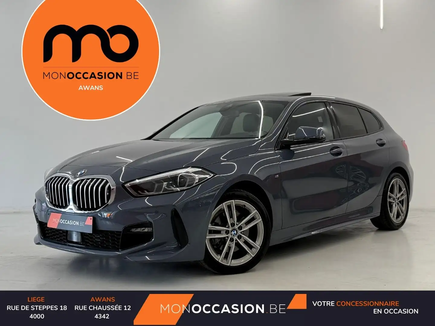 BMW 118 i AUTO PACK M TOIT OUVRANT CARPLAY PHARES FULL LED Gri - 1