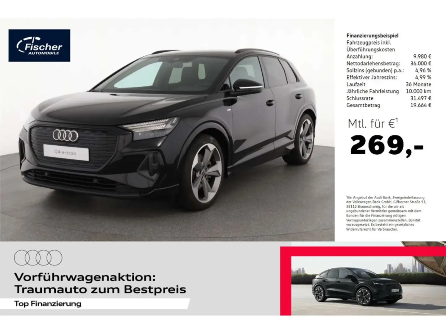 Audi Q4 e-tron 50 quattro S line Schwarz - 1