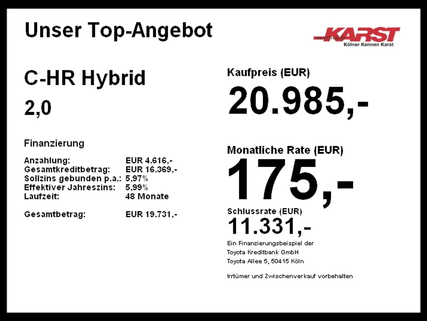 Toyota C-HR Hybrid 2,0  TEAM D SHZ PDC v+h Kamera TOP Silber - 2