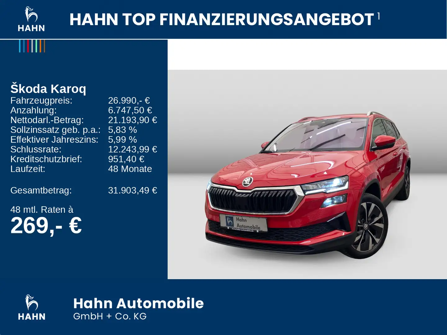 Skoda Karoq 1.5 TSI DSG Style Kamera Navi LED Klima Rot - 2
