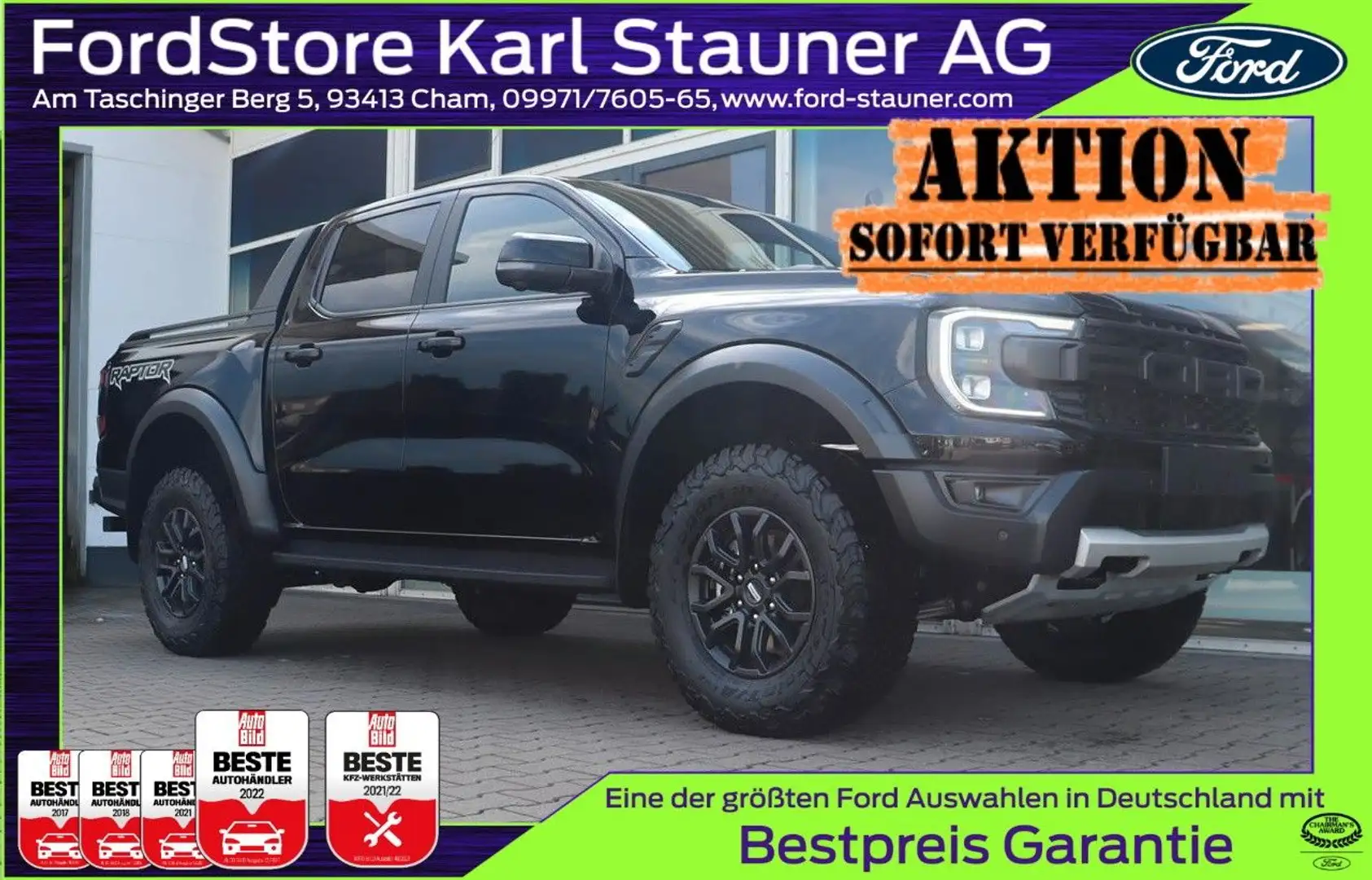 Ford Ranger Raptor Ranger Raptor DOKA 4x4 Raptor-Paket 3,99% FIN* Zwart - 1