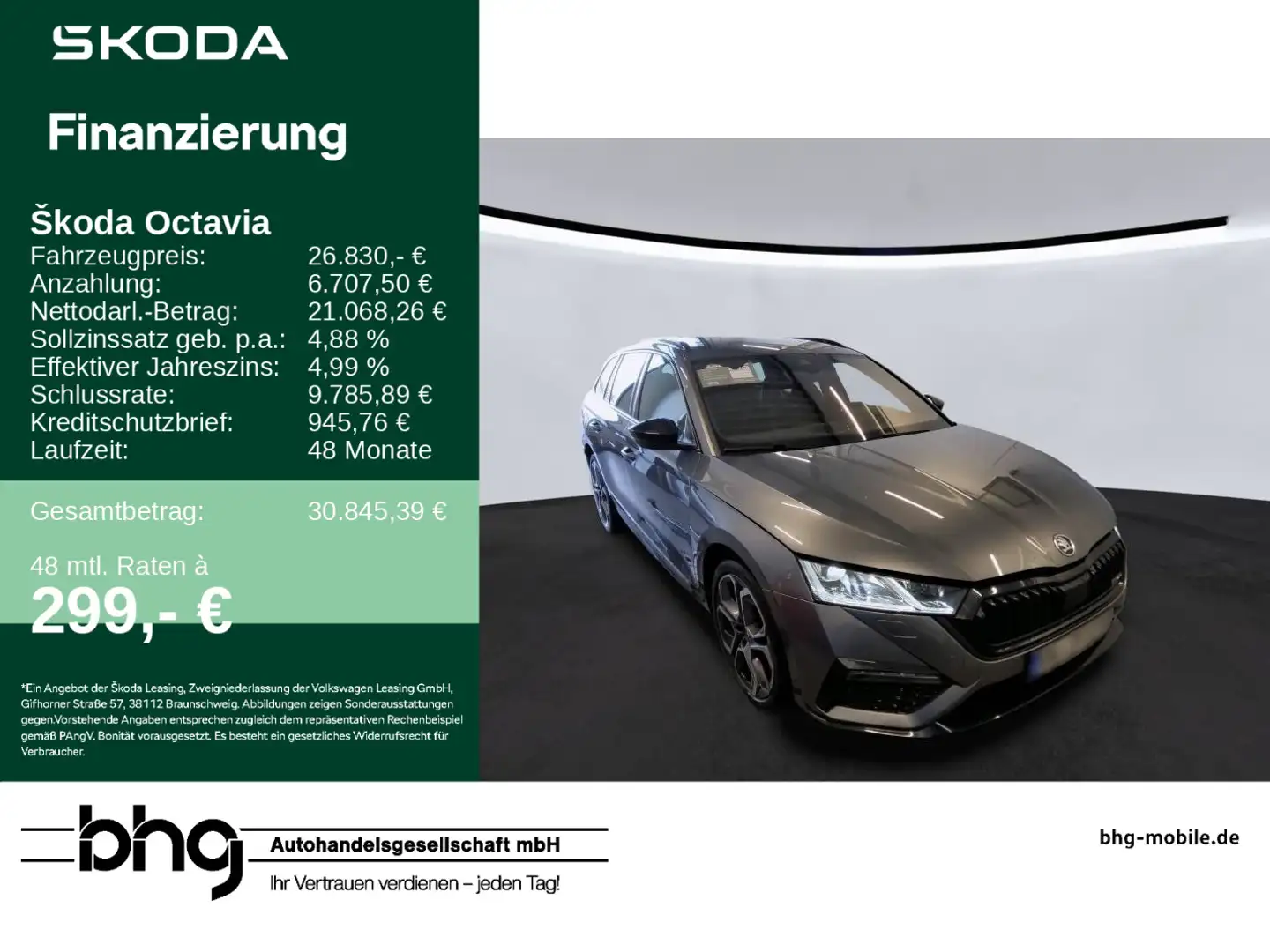 Skoda Octavia Combi 1.4 TSI iV DSG RS Ergo-Sportsitze Grau - 1