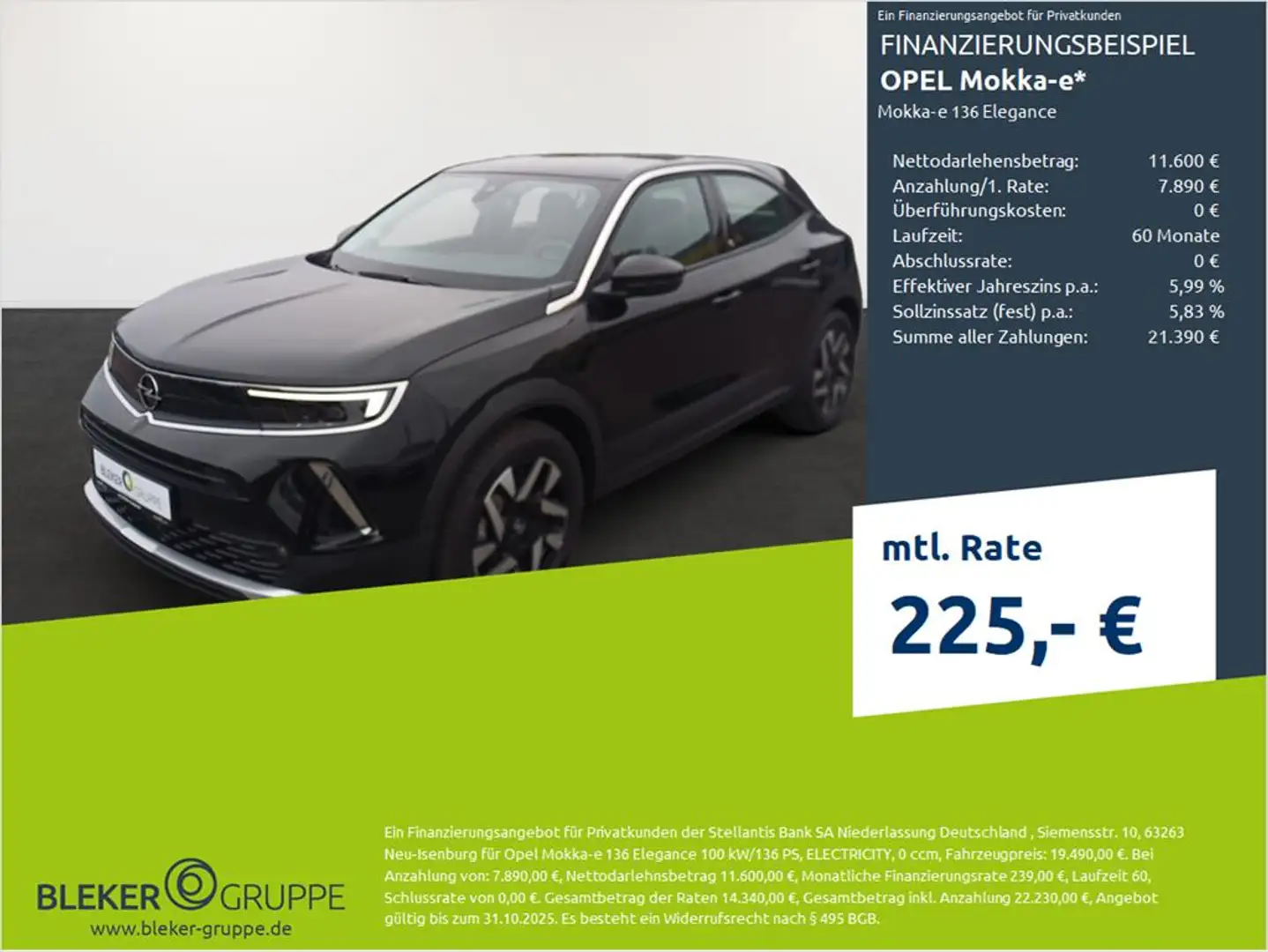 Opel Mokka-E Mokka-e 136 Elegance Negro - 1