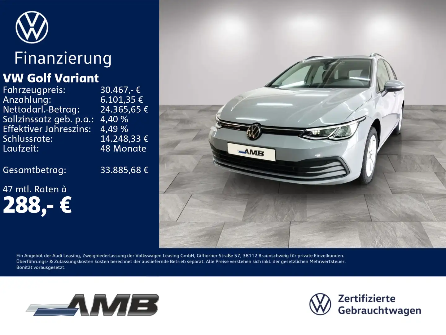Volkswagen Golf Variant Life 1.5 eTSI Pano/Standzg/02.29Gar Grau - 1