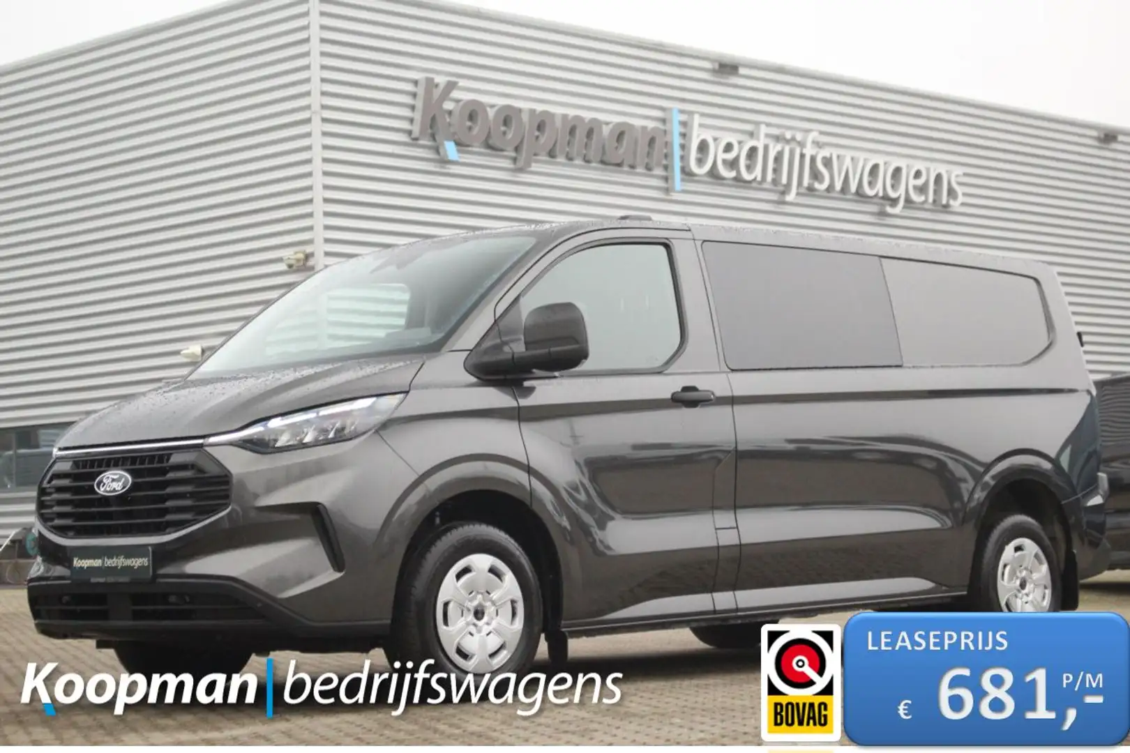 Ford Transit Custom 320 2.0TDCI 136pk L2H1 Trend DC | 6-Zits | Sync 4 Grijs - 1