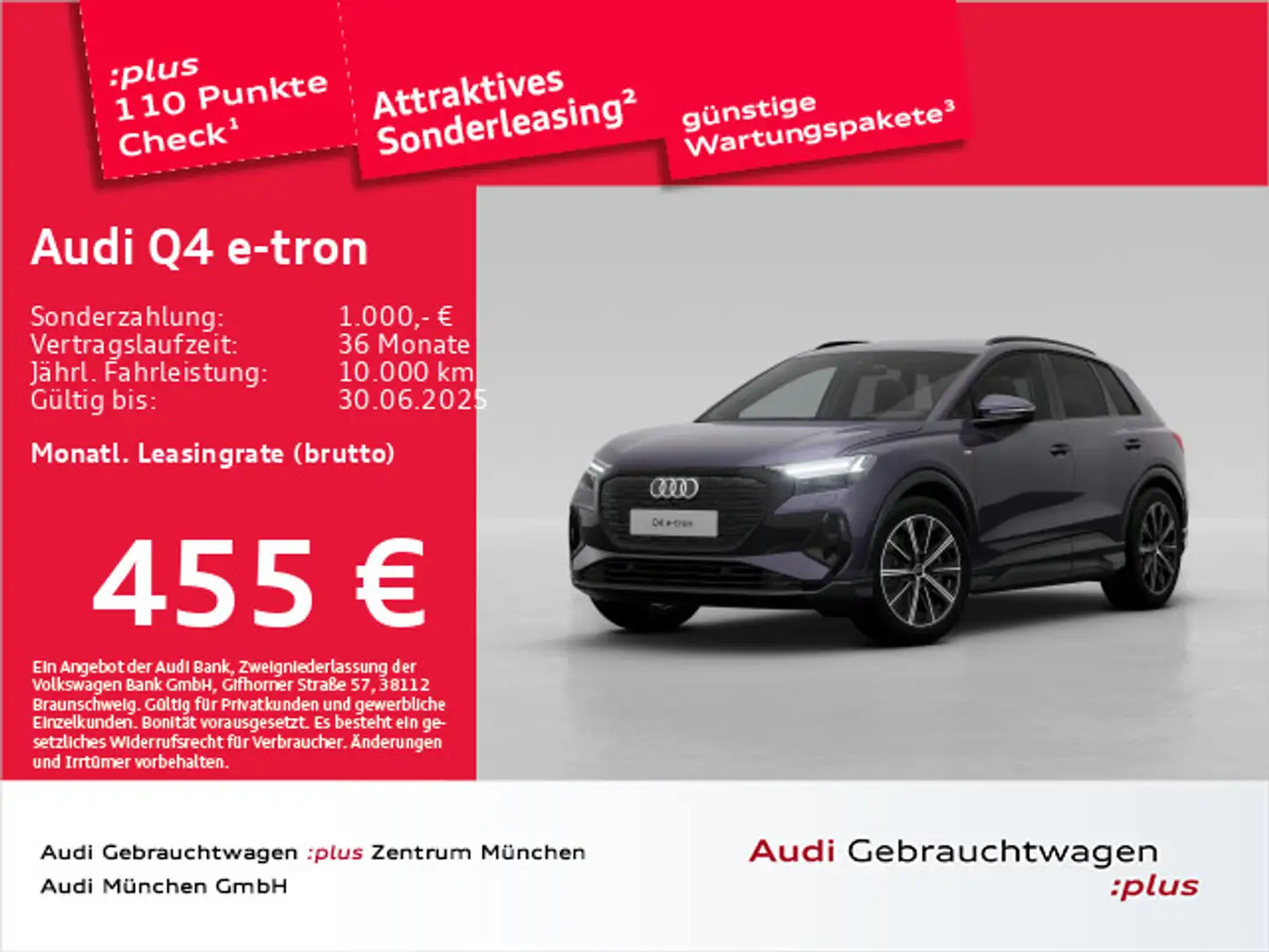 Audi Q4 e-tron 45 qu. S line AHK/Matrix/Wärmep./20"Zo Violett - 1
