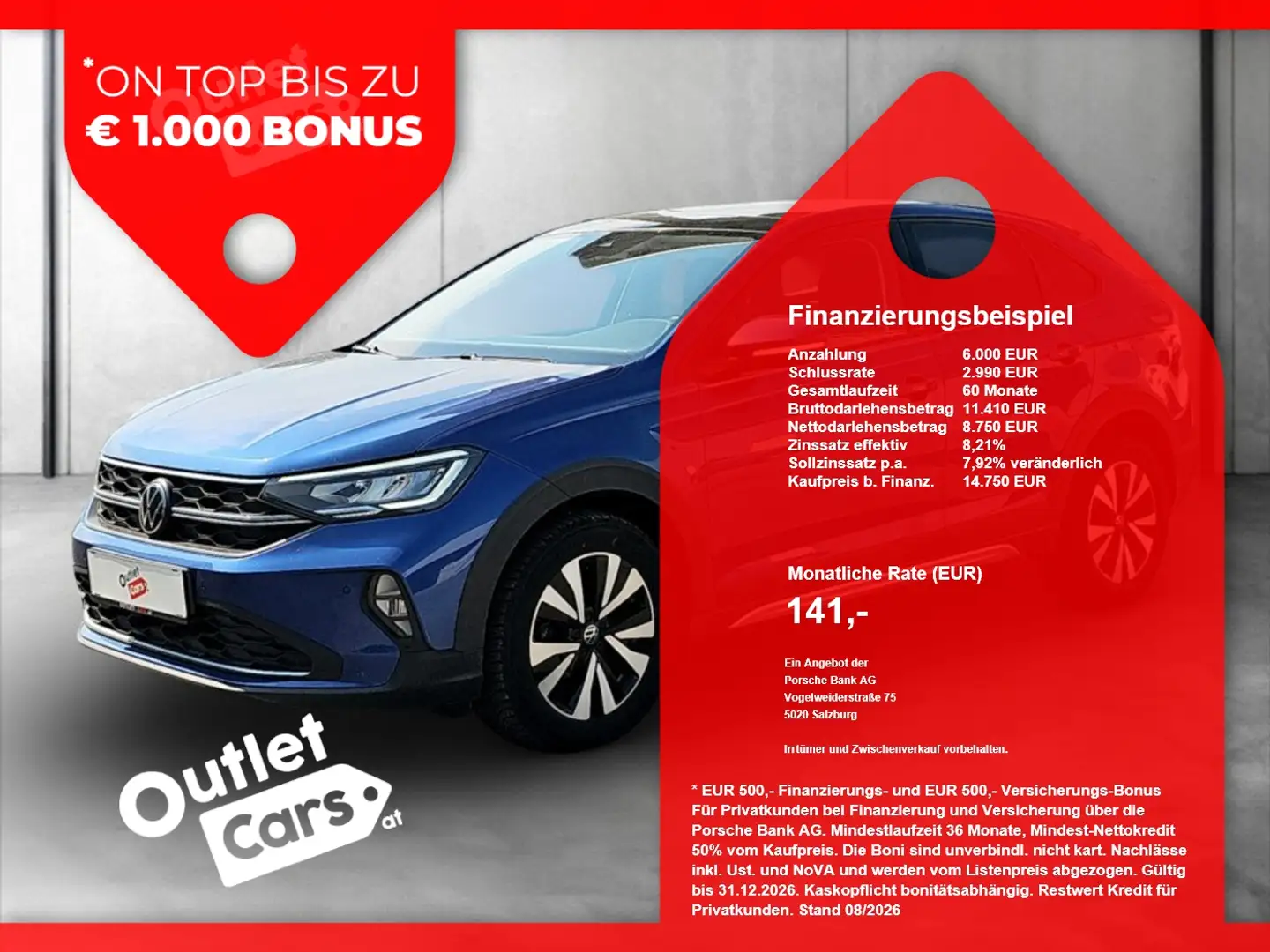 Volkswagen Taigo 1.0 TSI Life ASSIST+CARPLAY+LED+NAVI+Pano Blau - 1