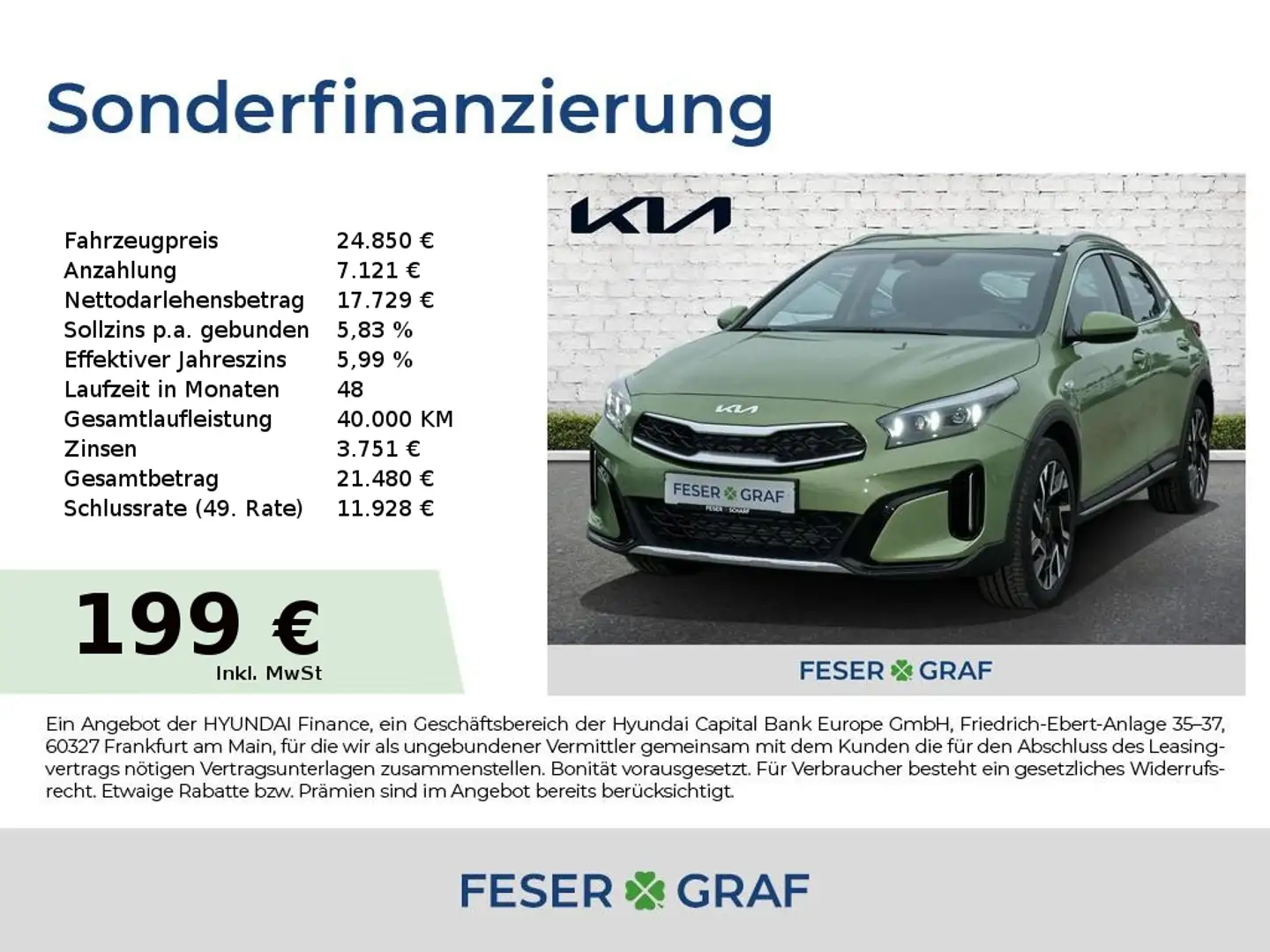 Kia XCeed 1.5T VISION KOMFORT Navi Sitzhzg. Tempomat Verde - 1